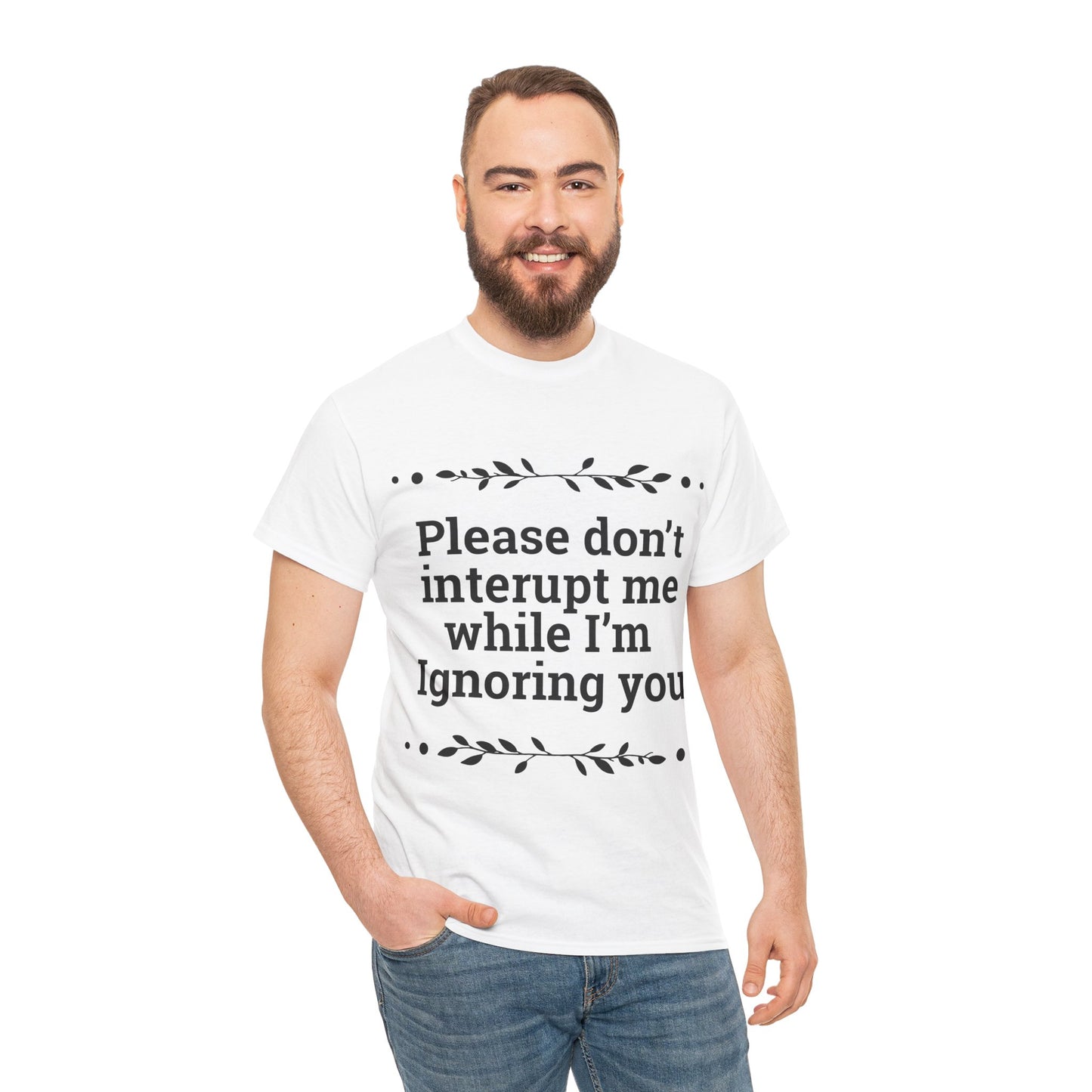 Please Don't Interrupt Me Unisex Heavy Cotton Tee