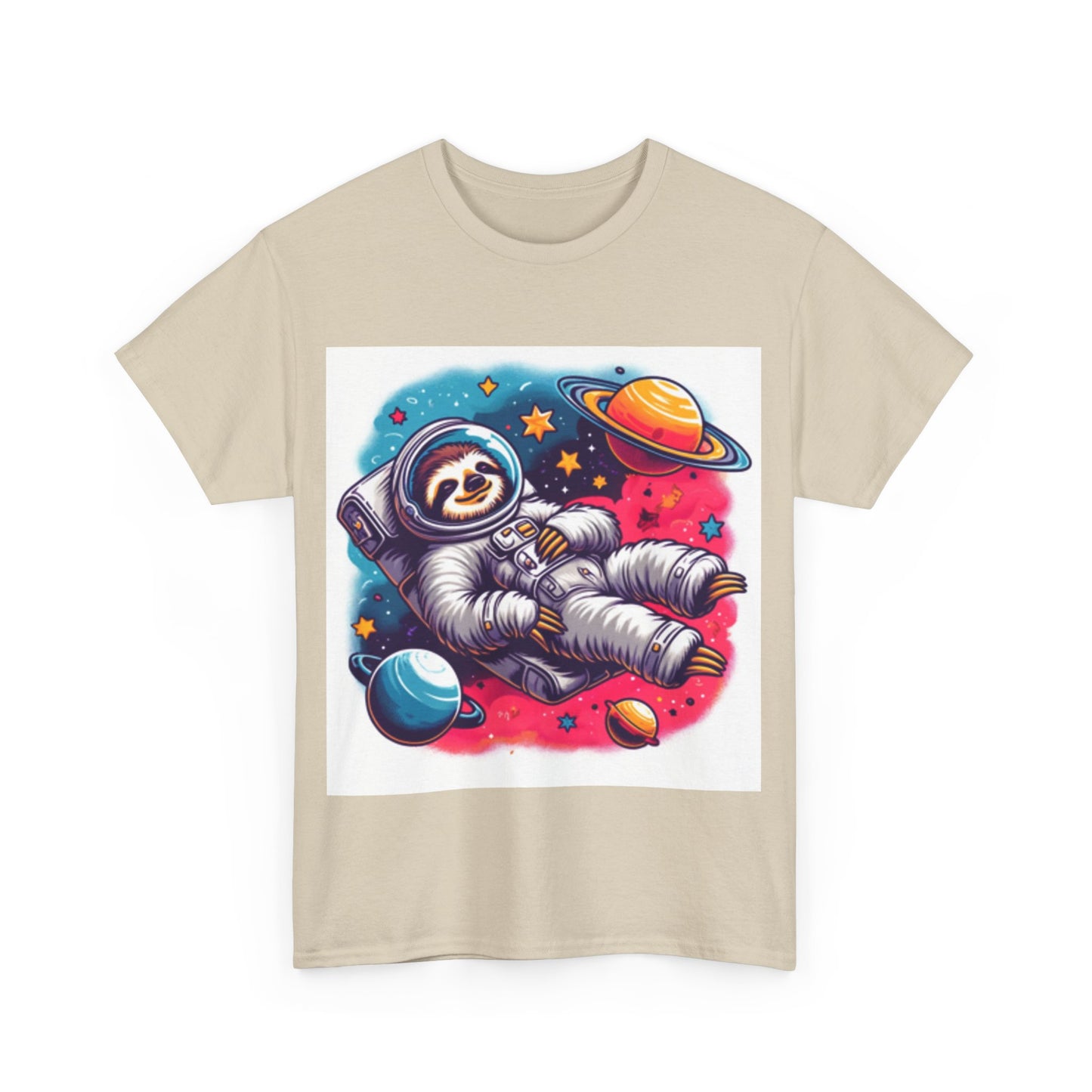 Sloth In Space Unisex Heavy Cotton Tee