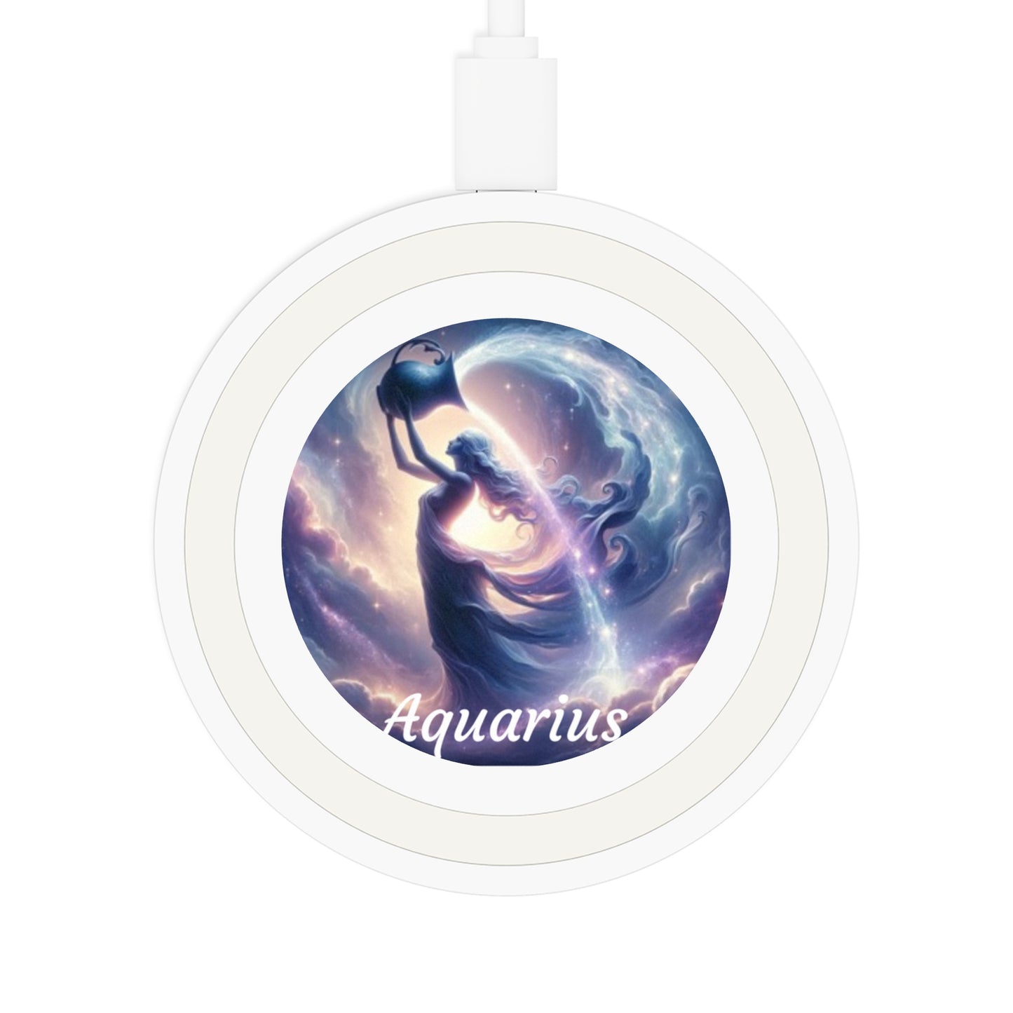 Aquarius Zodiac Sign Quake Wireless Charging Pad