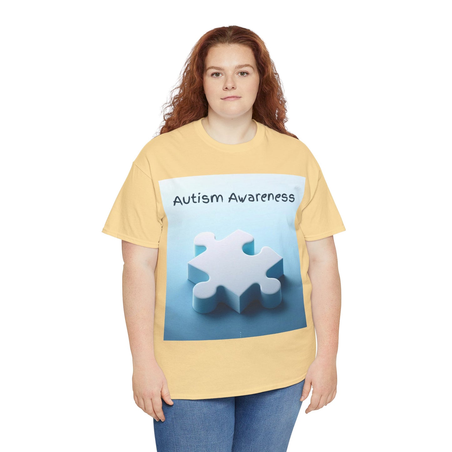 Autism Awareness Puzzle Piece Unisex Heavy Cotton Tee