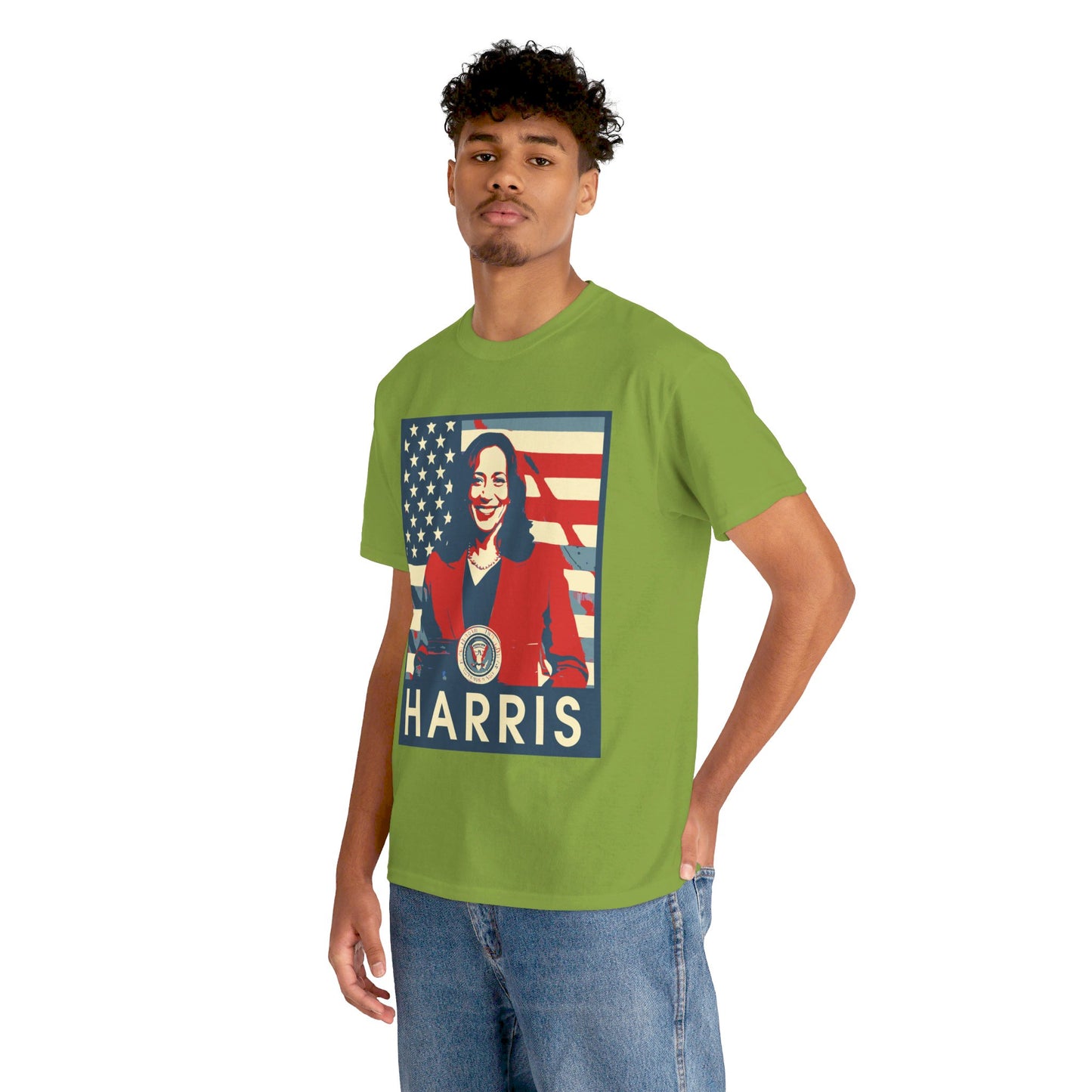 Kamala Harris American Flag Unisex Heavy Cotton Tee