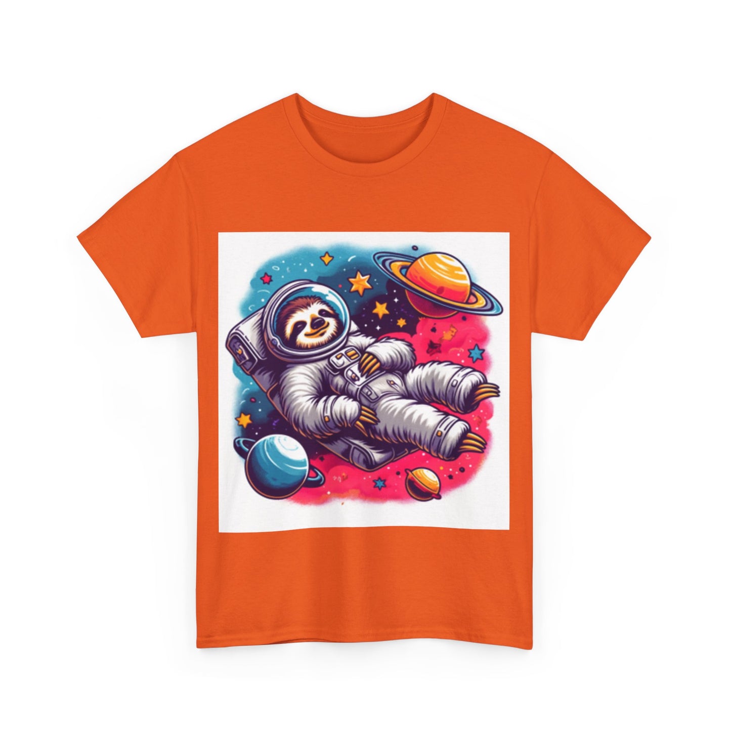 Sloth In Space Unisex Heavy Cotton Tee