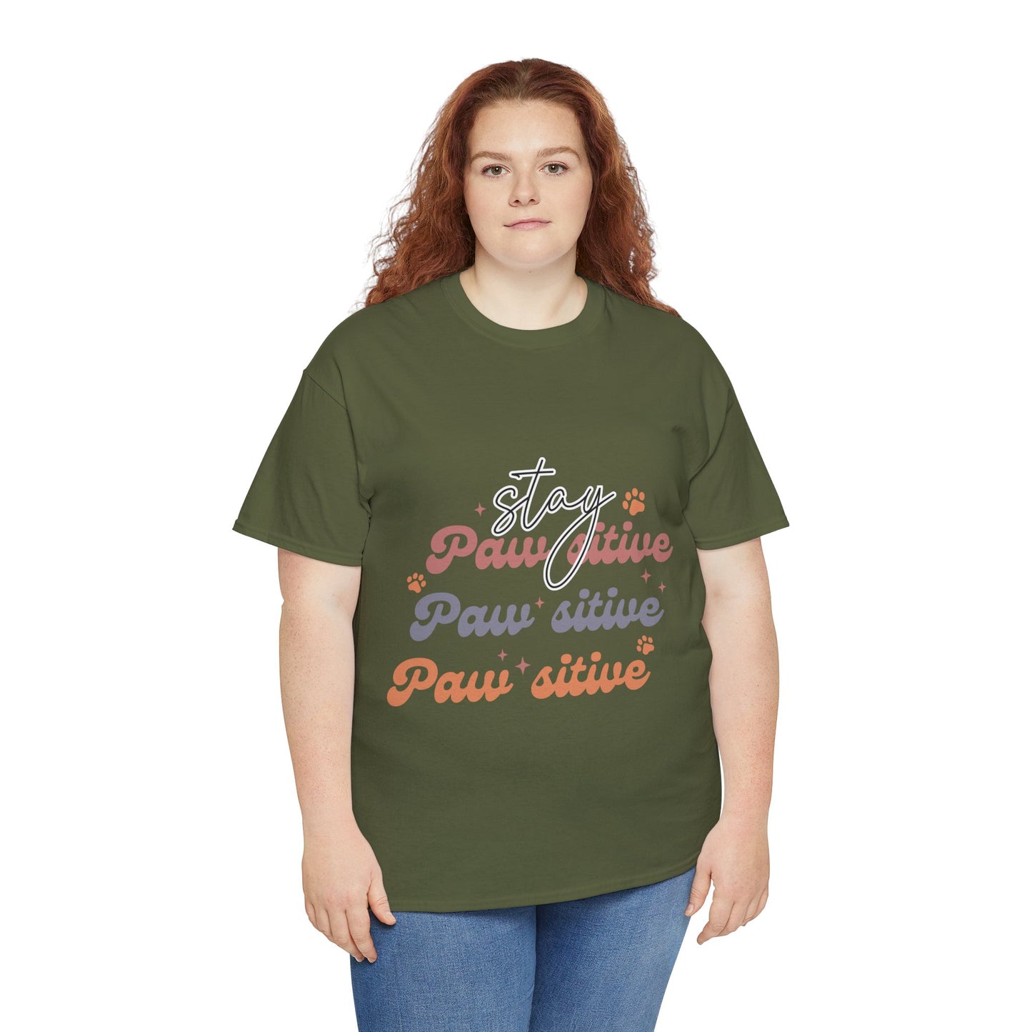 Stay Paw Sitive Unisex Heavy Cotton Tee