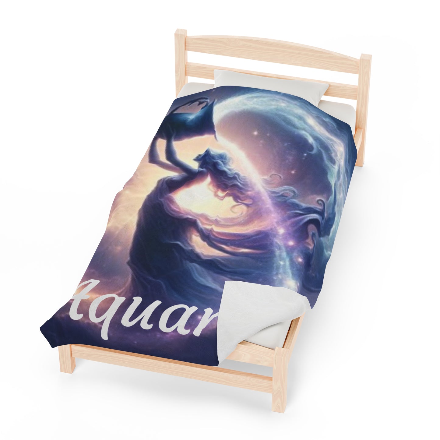 Aquarius Zodiac Sign Velveteen Plush Blanket