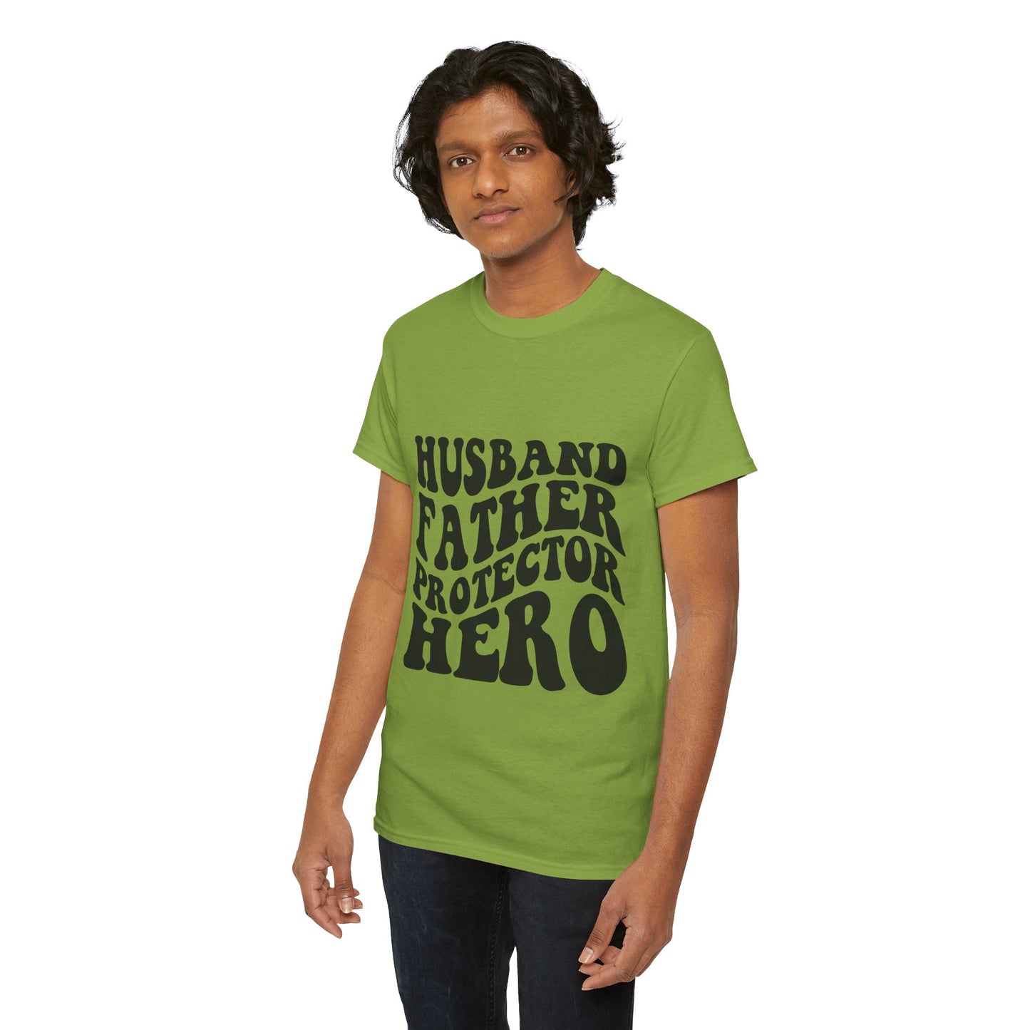 Husband Father Protector Hero Unisex Heavy Cotton Tee