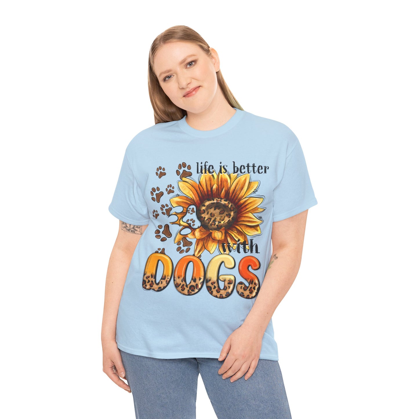 Life Is Better With Dogs Unisex Heavy Cotton Tee