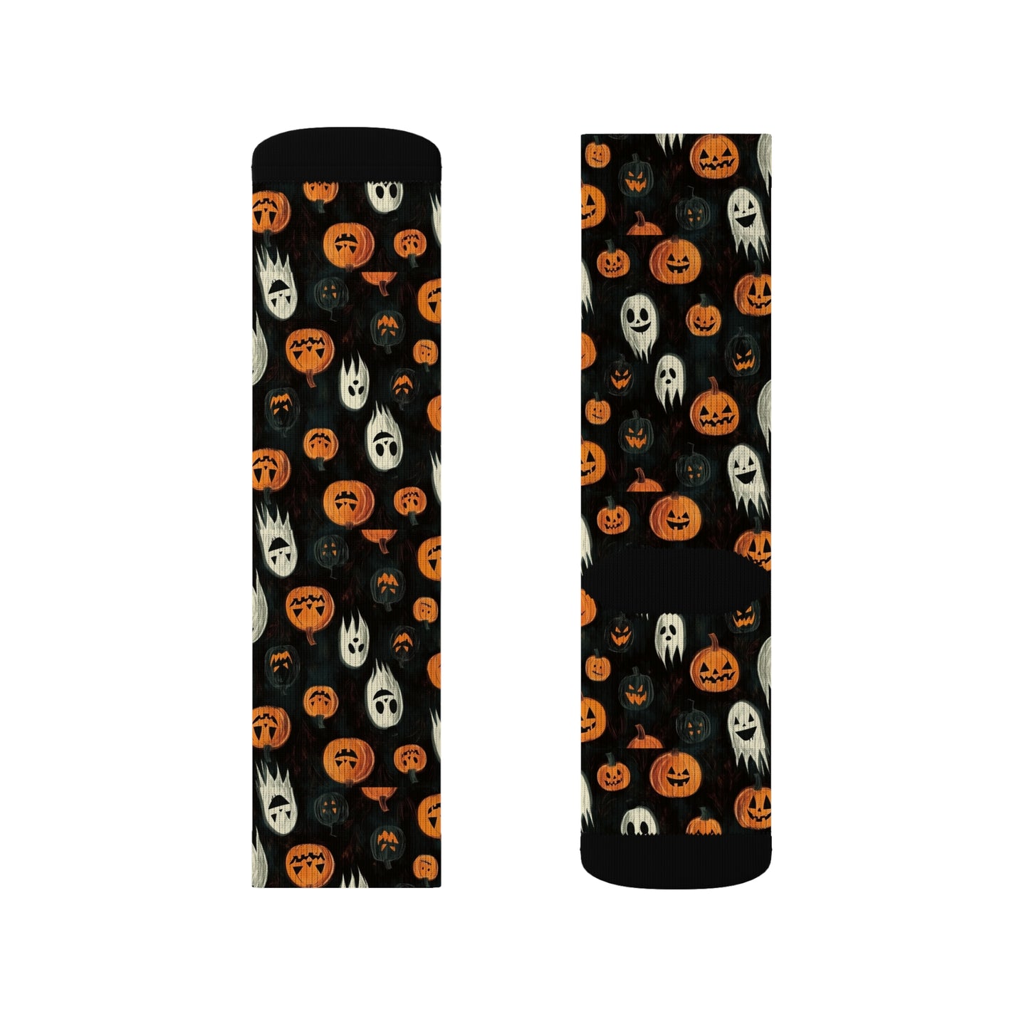 Pumpkin and Ghosts Halloween Socks Sublimation Socks