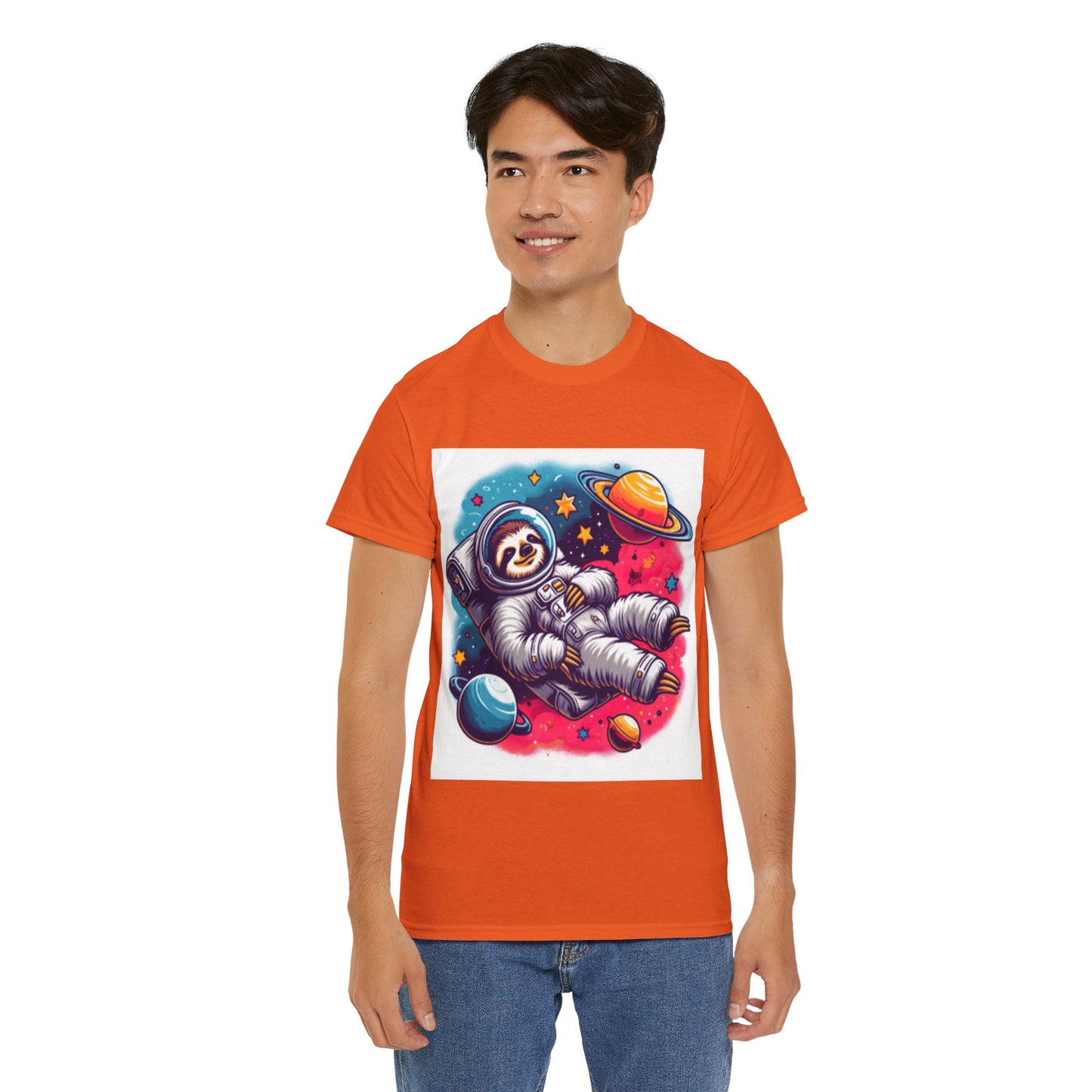 Sloth In Space Unisex Heavy Cotton Tee