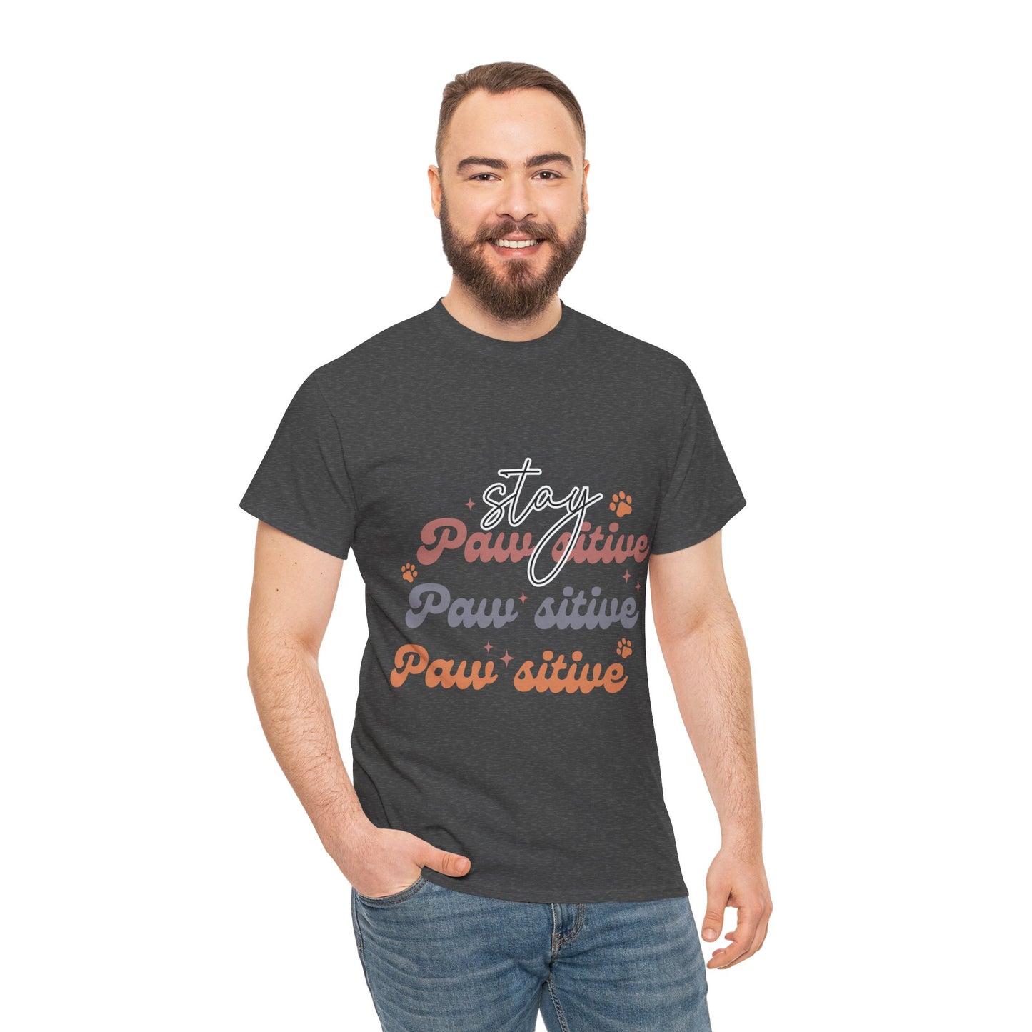 Stay Paw Sitive Unisex Heavy Cotton Tee