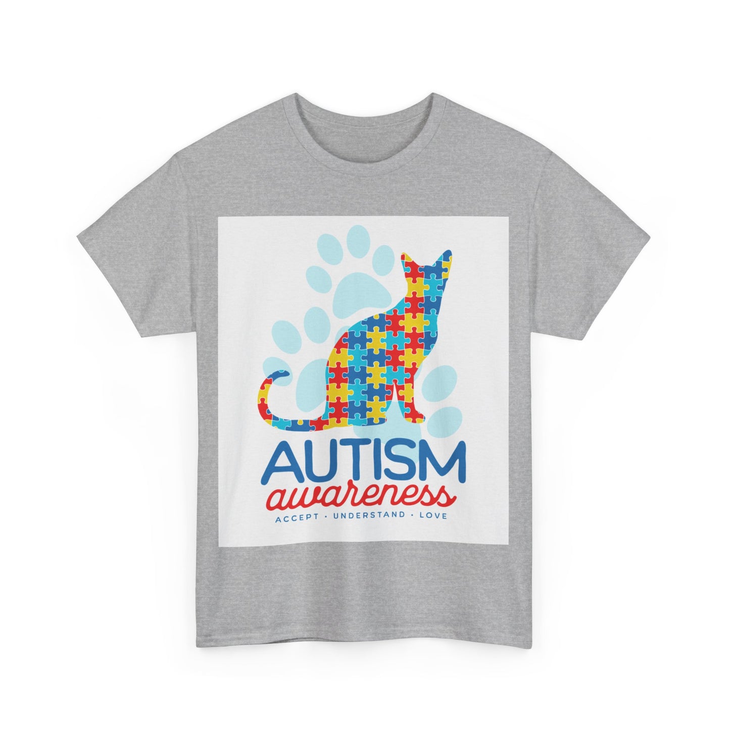 Autism Awareness Cat Unisex Heavy Cotton Tee