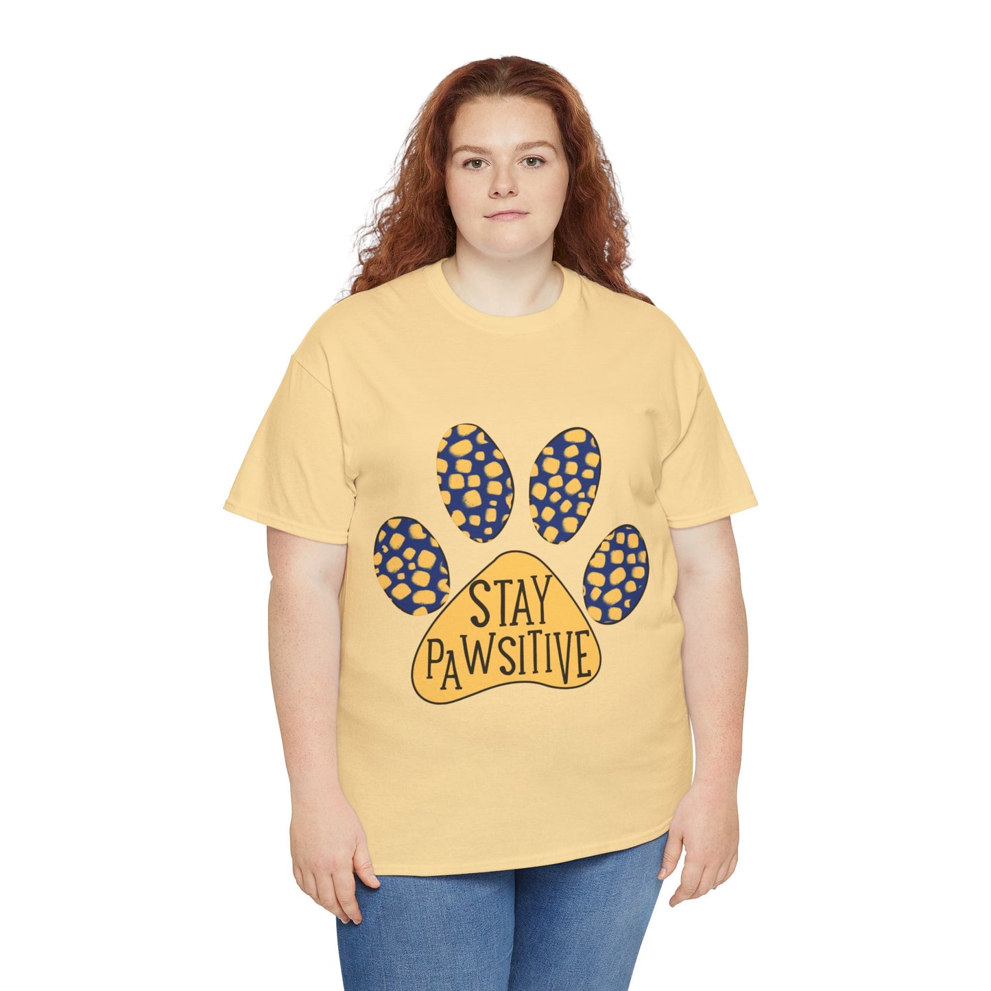 Stay Pawsitive Unisex Heavy Cotton Tee