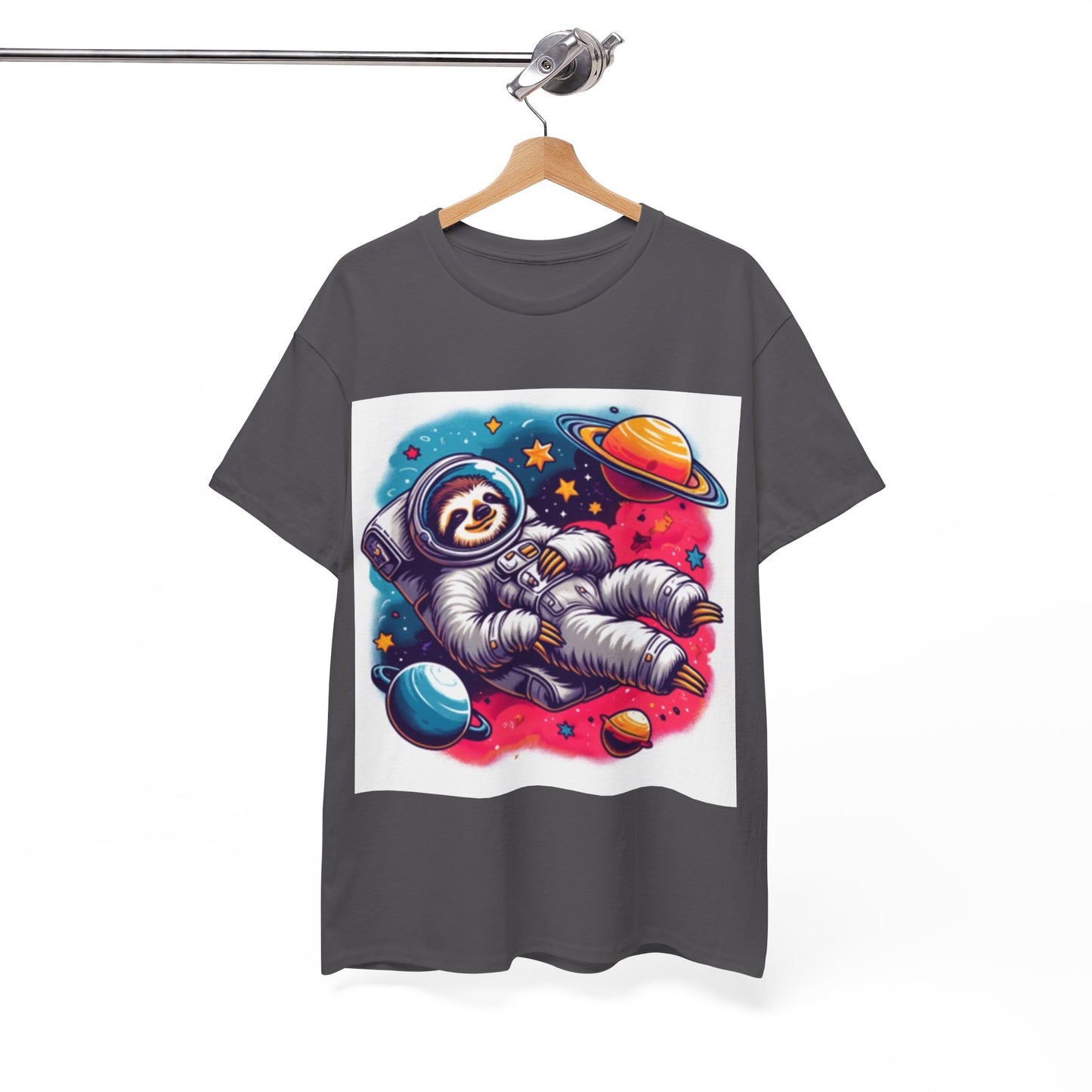 Sloth In Space Unisex Heavy Cotton Tee