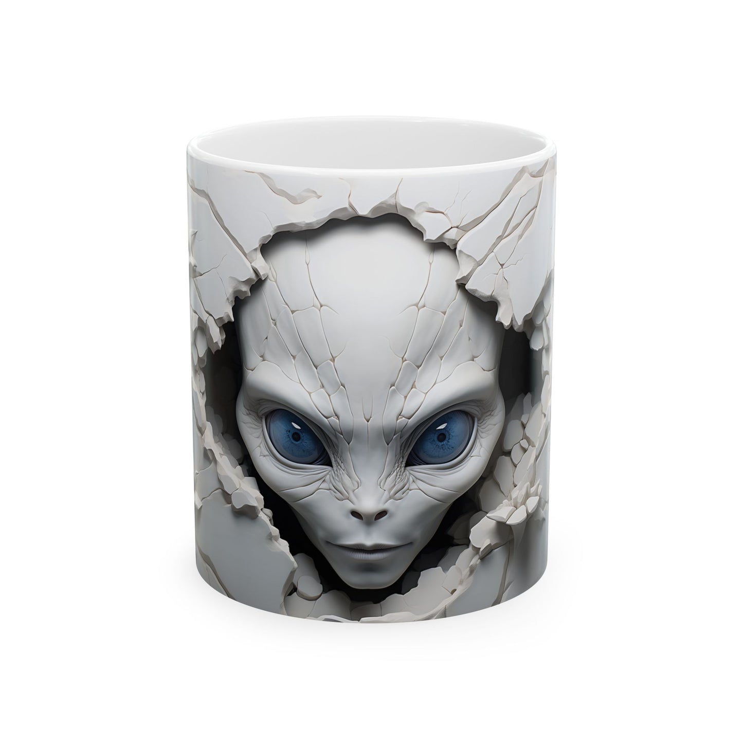 Alien in Wall Ceramic Mug, (11oz, 15oz)