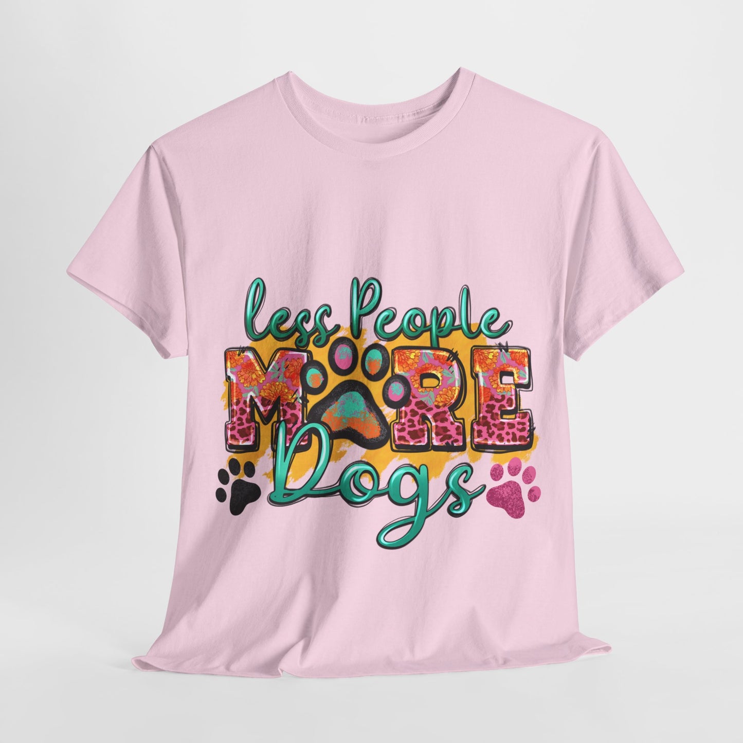 Less People More Dogs Unisex Heavy Cotton Tee