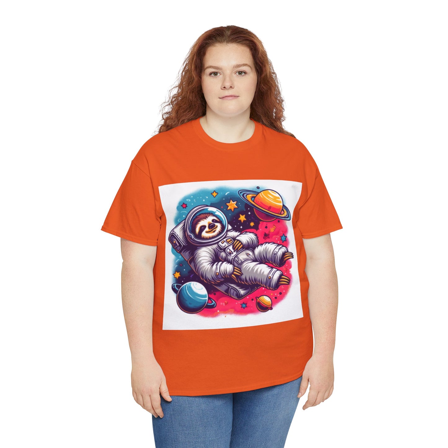 Sloth In Space Unisex Heavy Cotton Tee