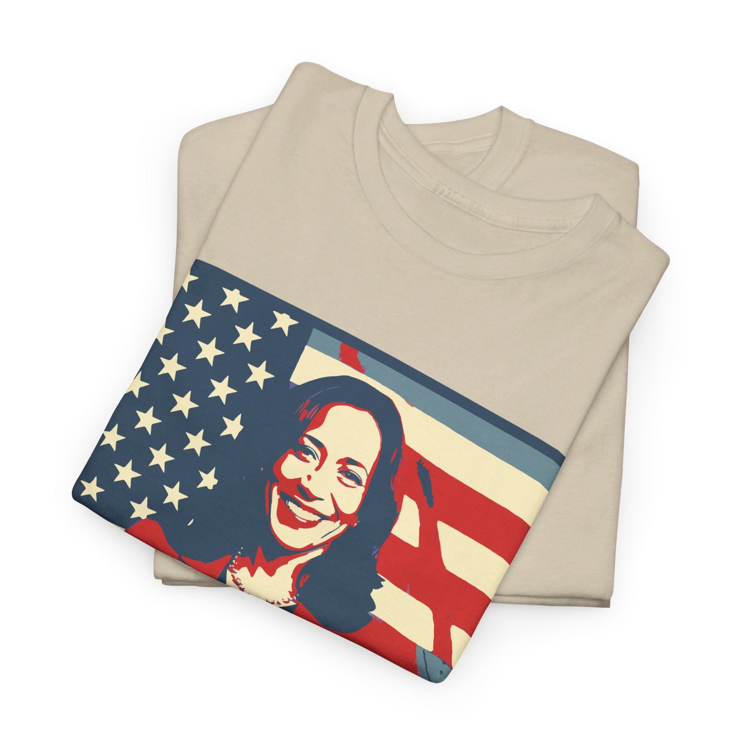 Kamala Harris American Flag Unisex Heavy Cotton Tee