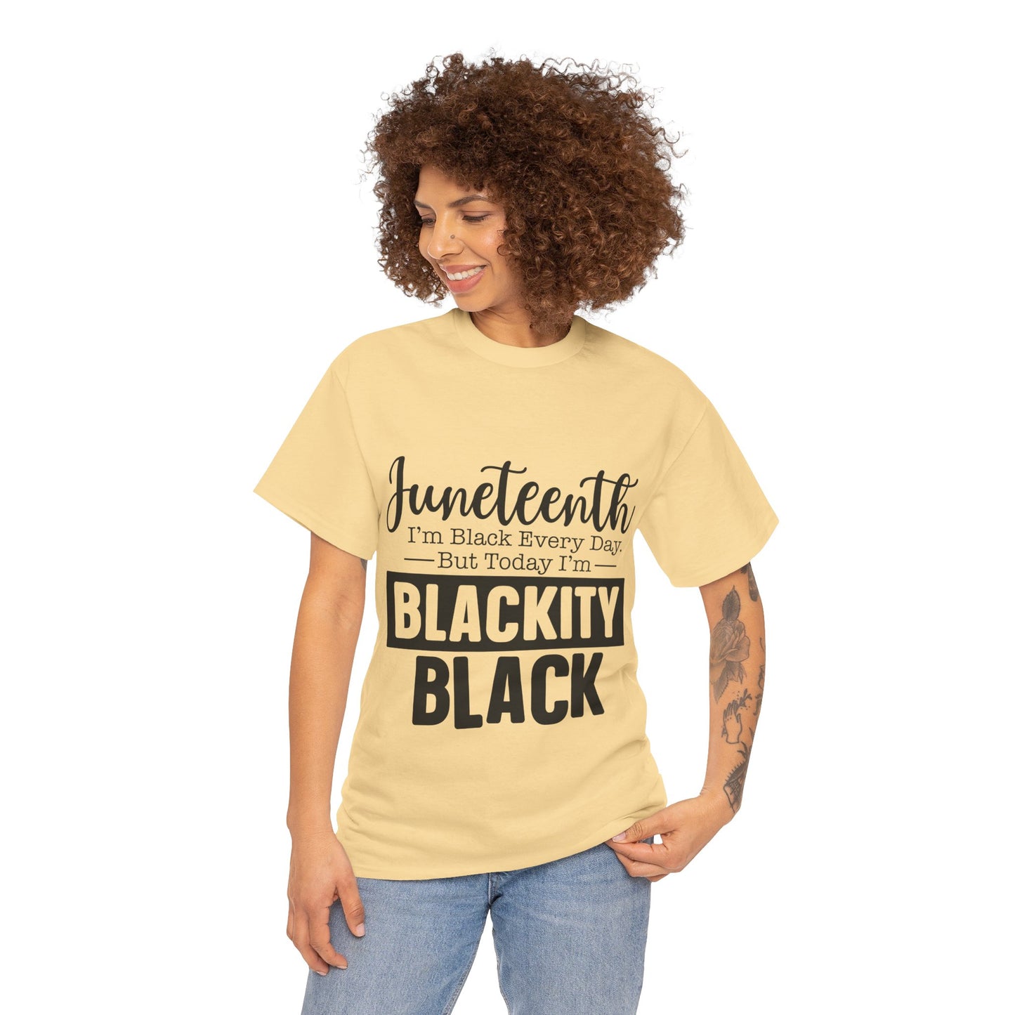 Juneteenth Black Everyday Unisex Heavy Cotton Tee