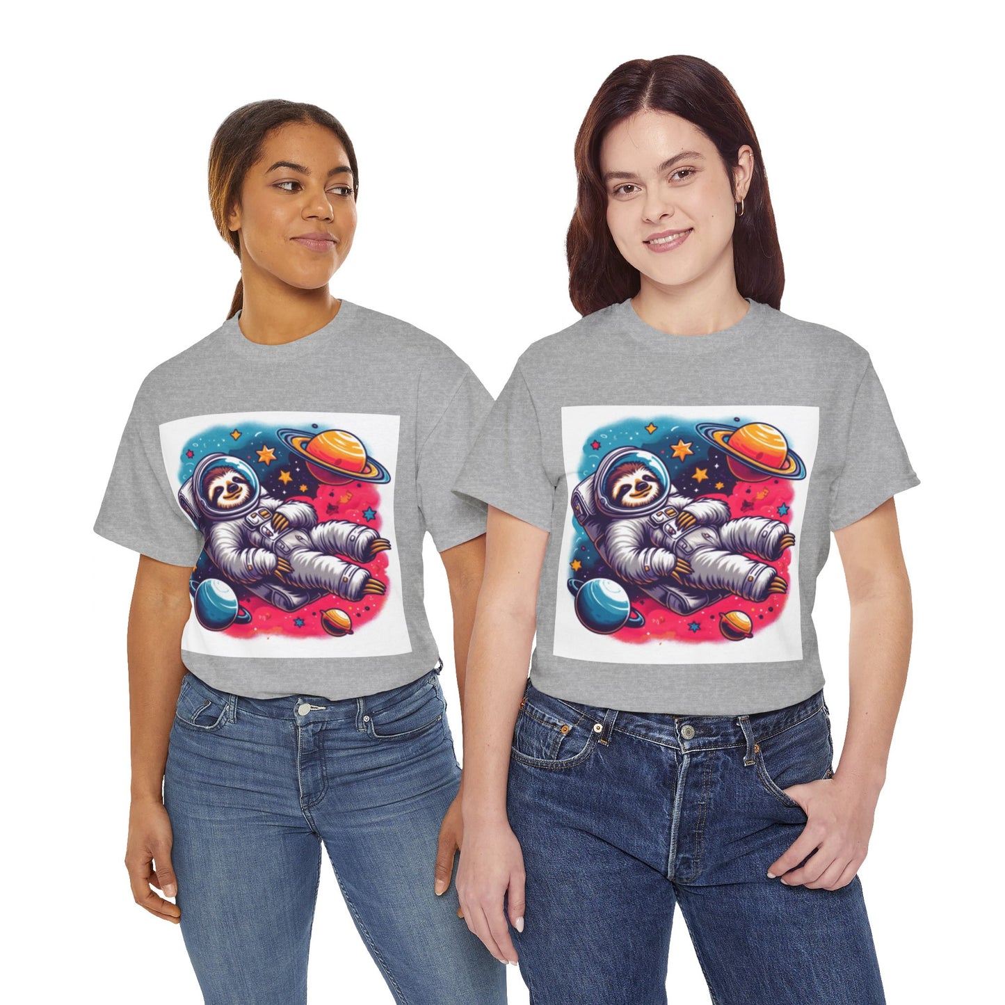 Sloth In Space Unisex Heavy Cotton Tee