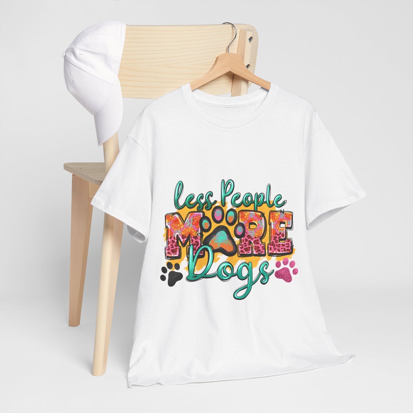 Less People More Dogs Unisex Heavy Cotton Tee