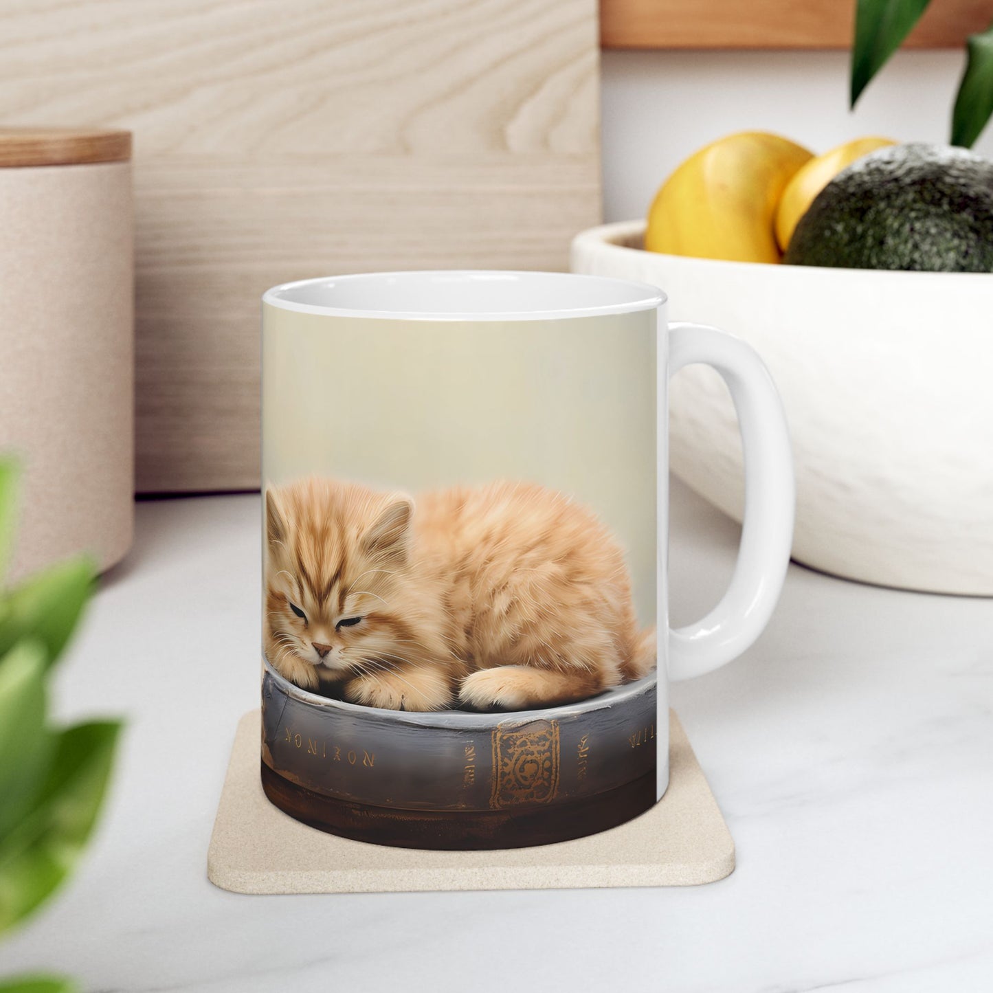 Bored Cat Ceramic Mug, (11oz, 15oz)