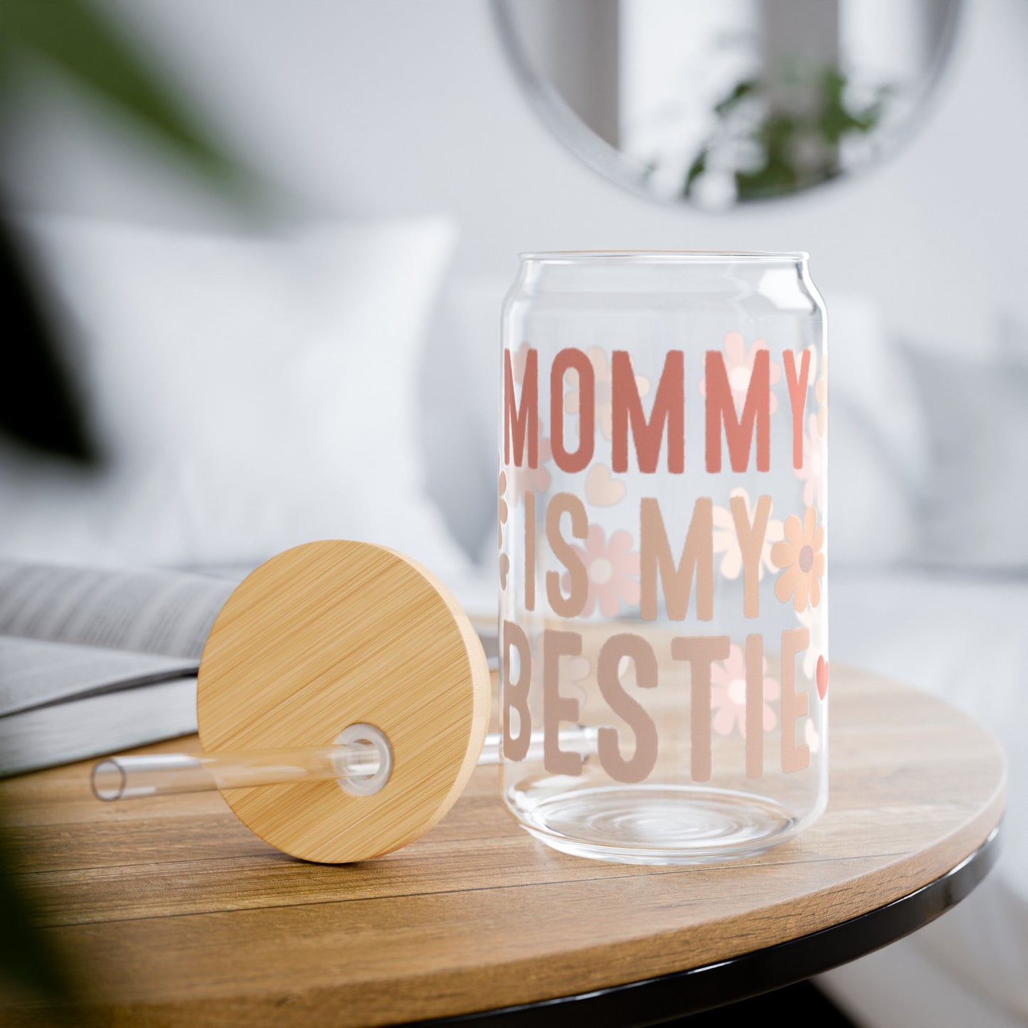 Mom Is My Bestie Sipper Glass, 16oz