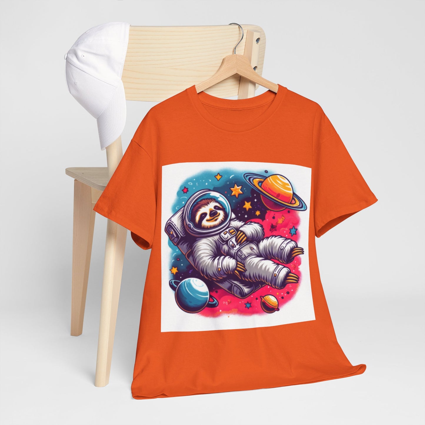 Sloth In Space Unisex Heavy Cotton Tee