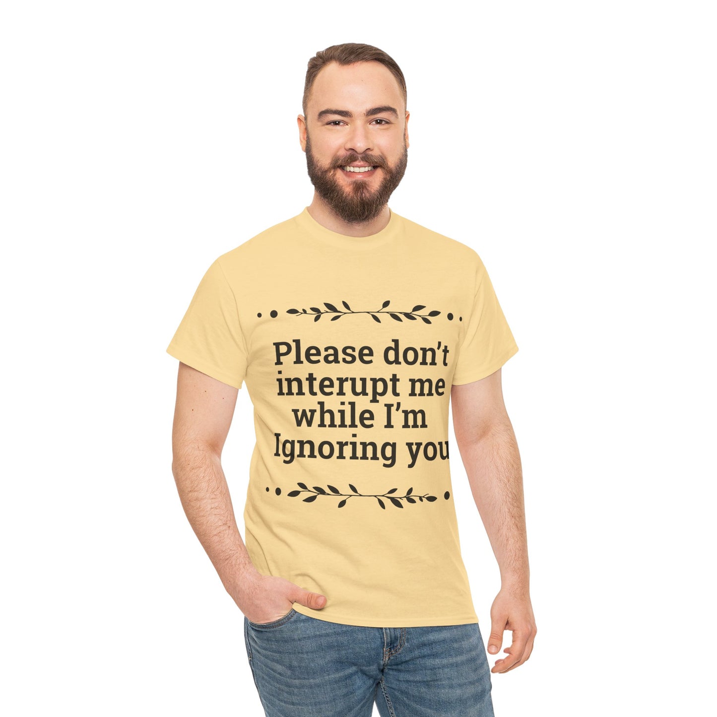 Please Don't Interrupt Me Unisex Heavy Cotton Tee