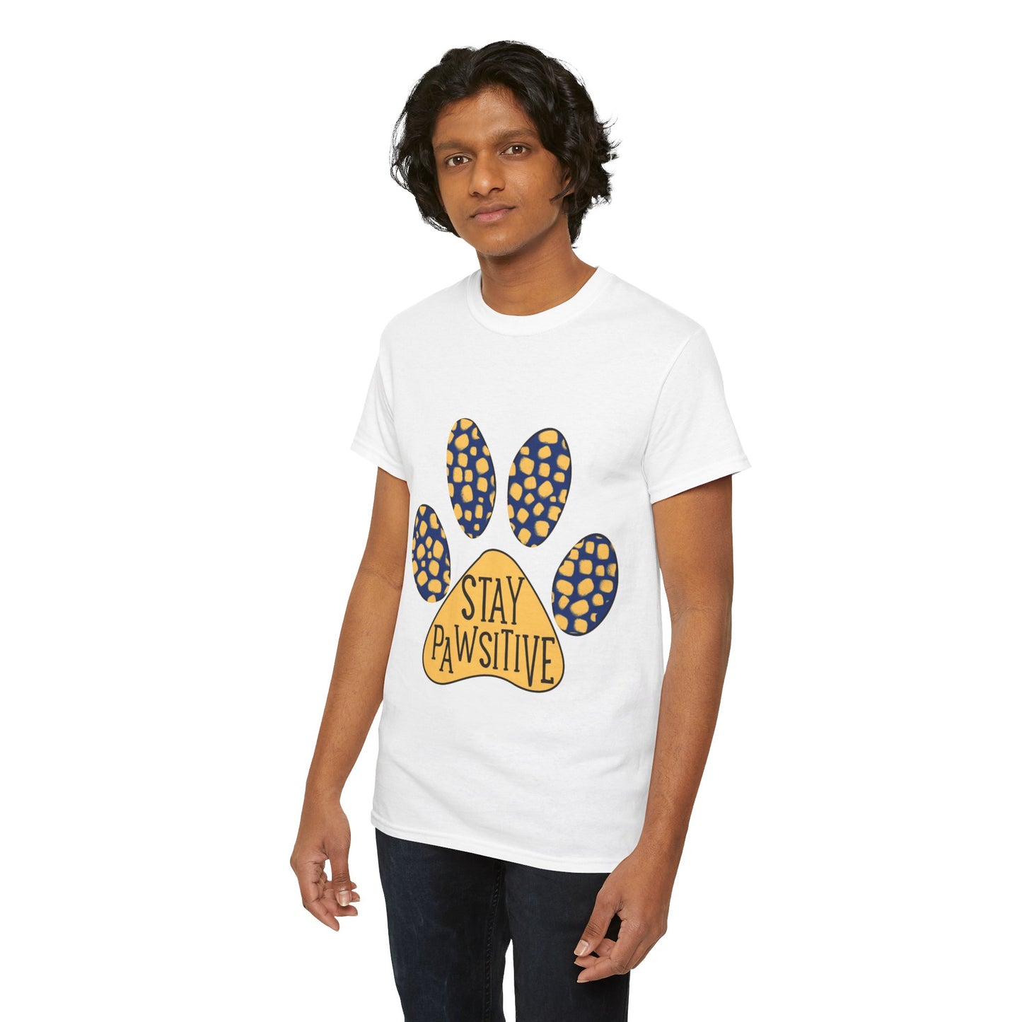 Stay Pawsitive Unisex Heavy Cotton Tee