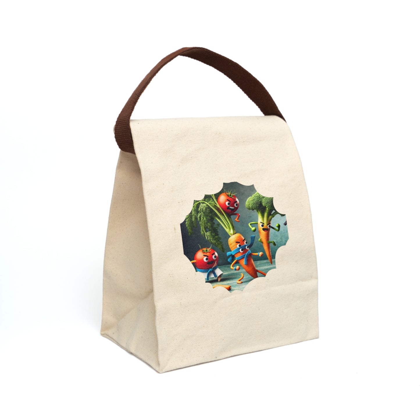 Fighting Veggies Canvas Lunch Bag With Strap