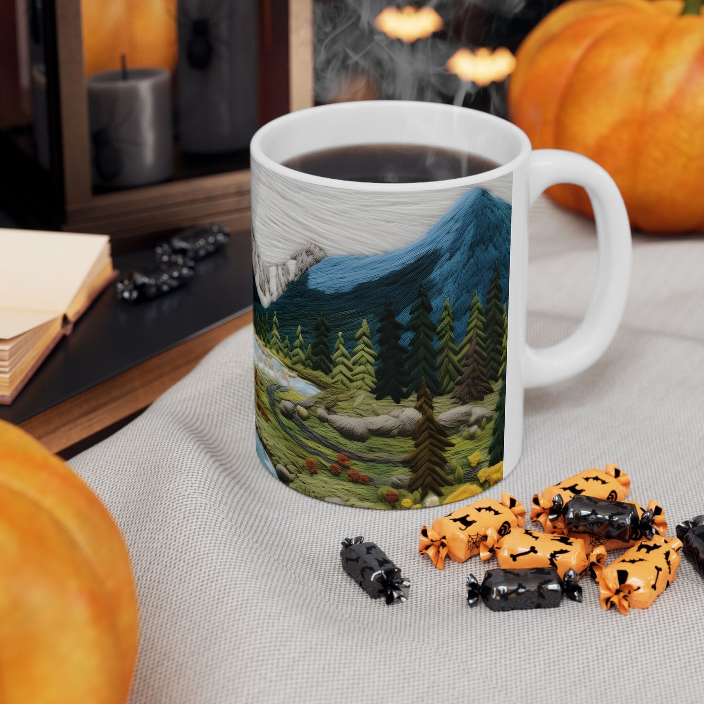 Mountain Stream Ceramic Mug, (11oz, 15oz)