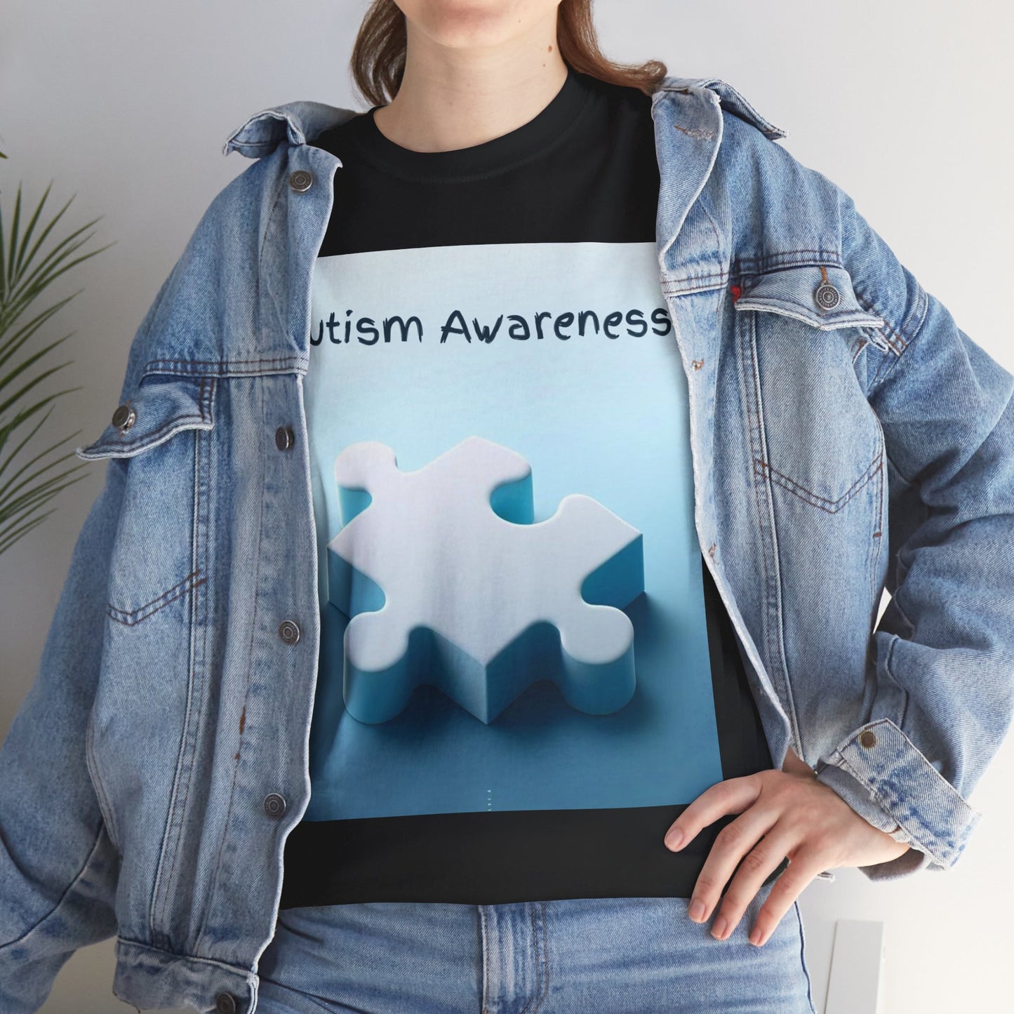 Autism Awareness Puzzle Piece Unisex Heavy Cotton Tee