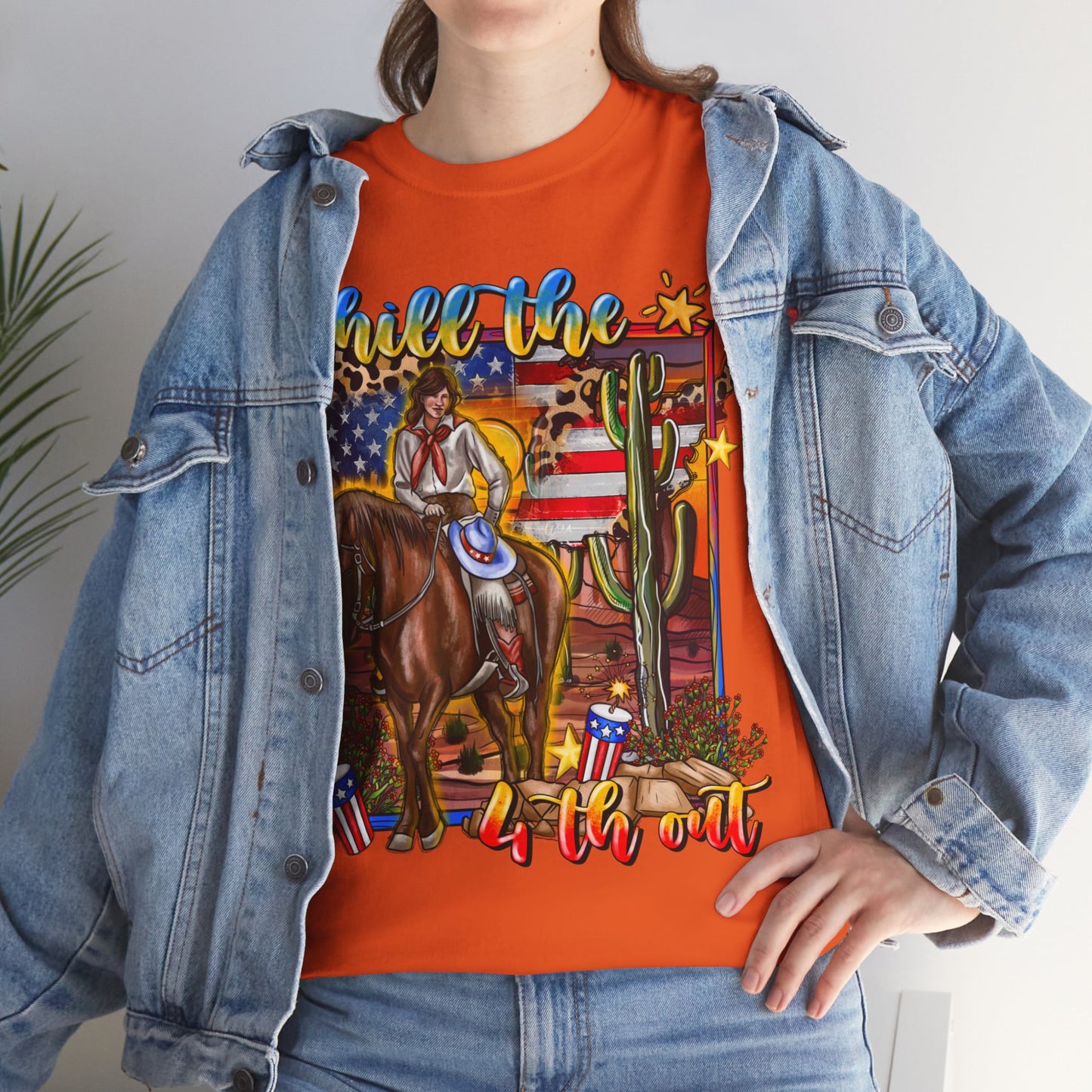 Cowgirl 4th of July Unisex Heavy Cotton Tee