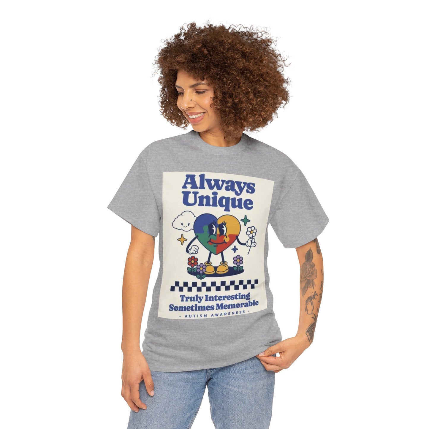 Always Unique Autism Awareness Unisex Heavy Cotton Tee