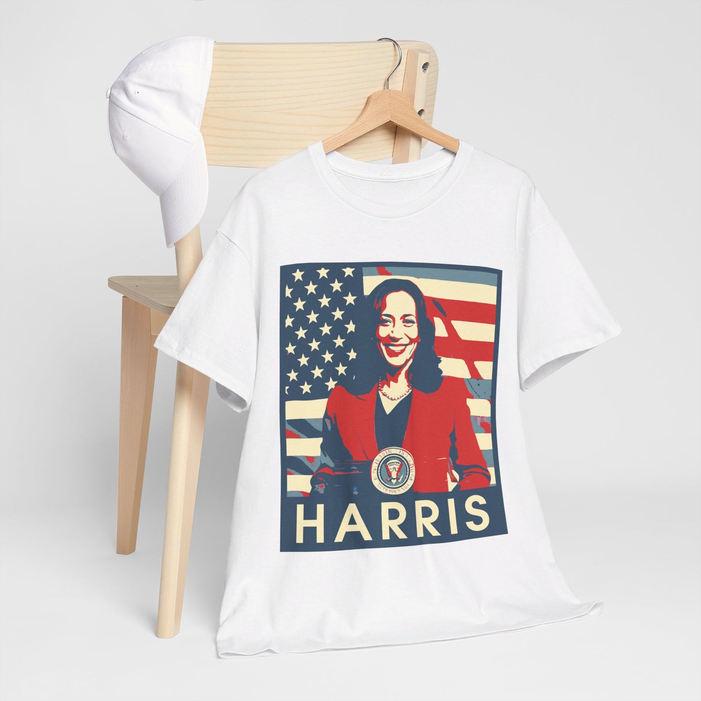 Kamala Harris American Flag Unisex Heavy Cotton Tee