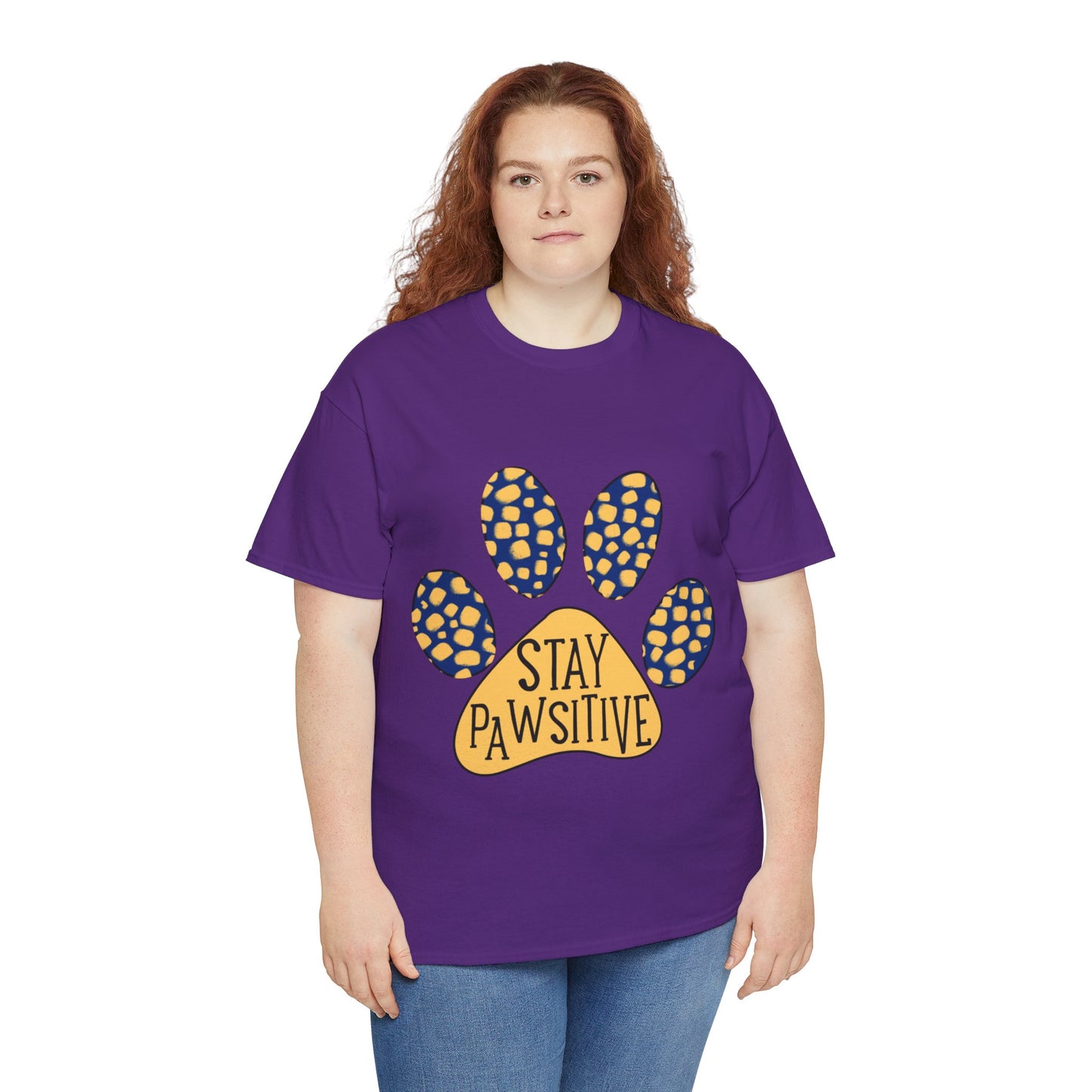 Stay Pawsitive Unisex Heavy Cotton Tee