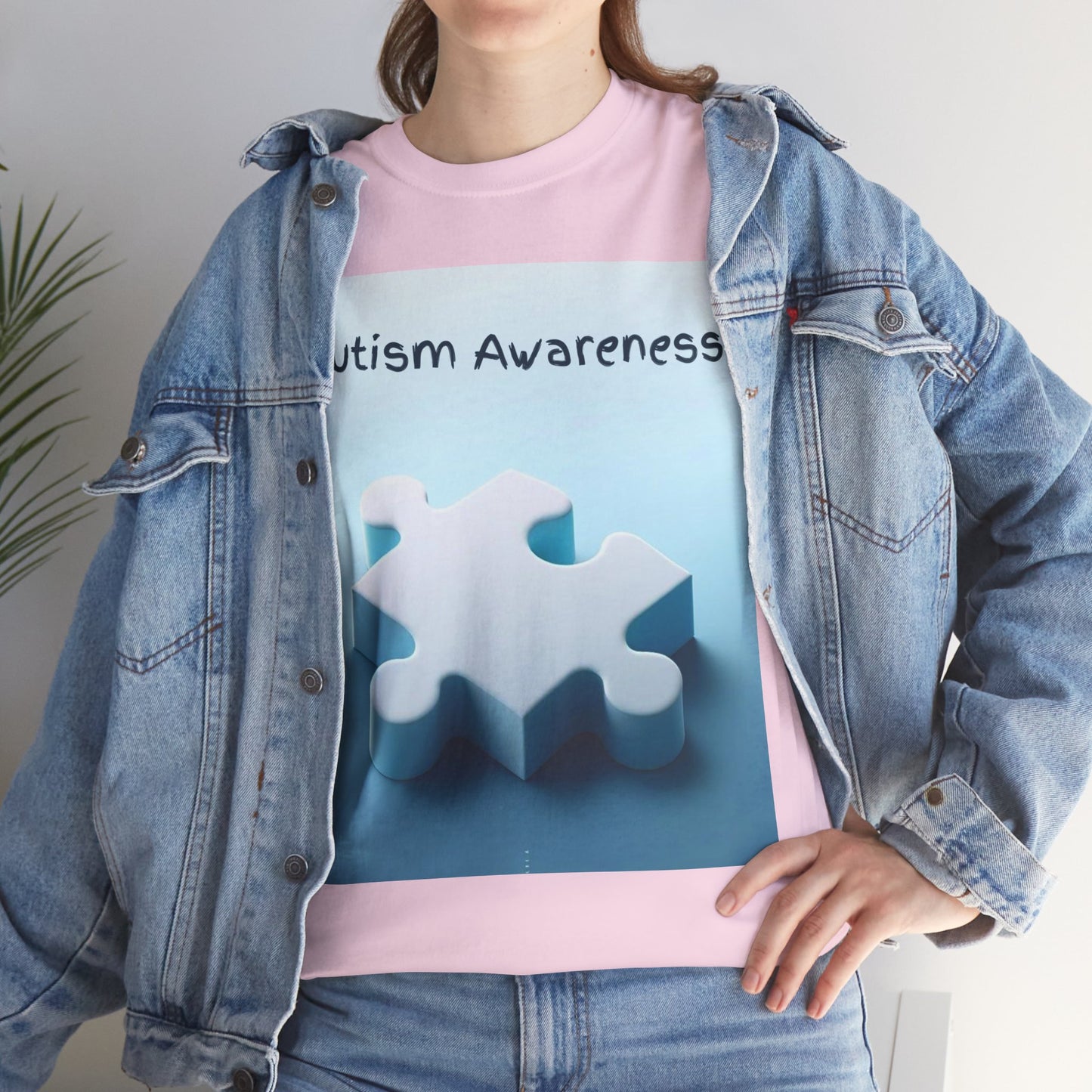 Autism Awareness Puzzle Piece Unisex Heavy Cotton Tee