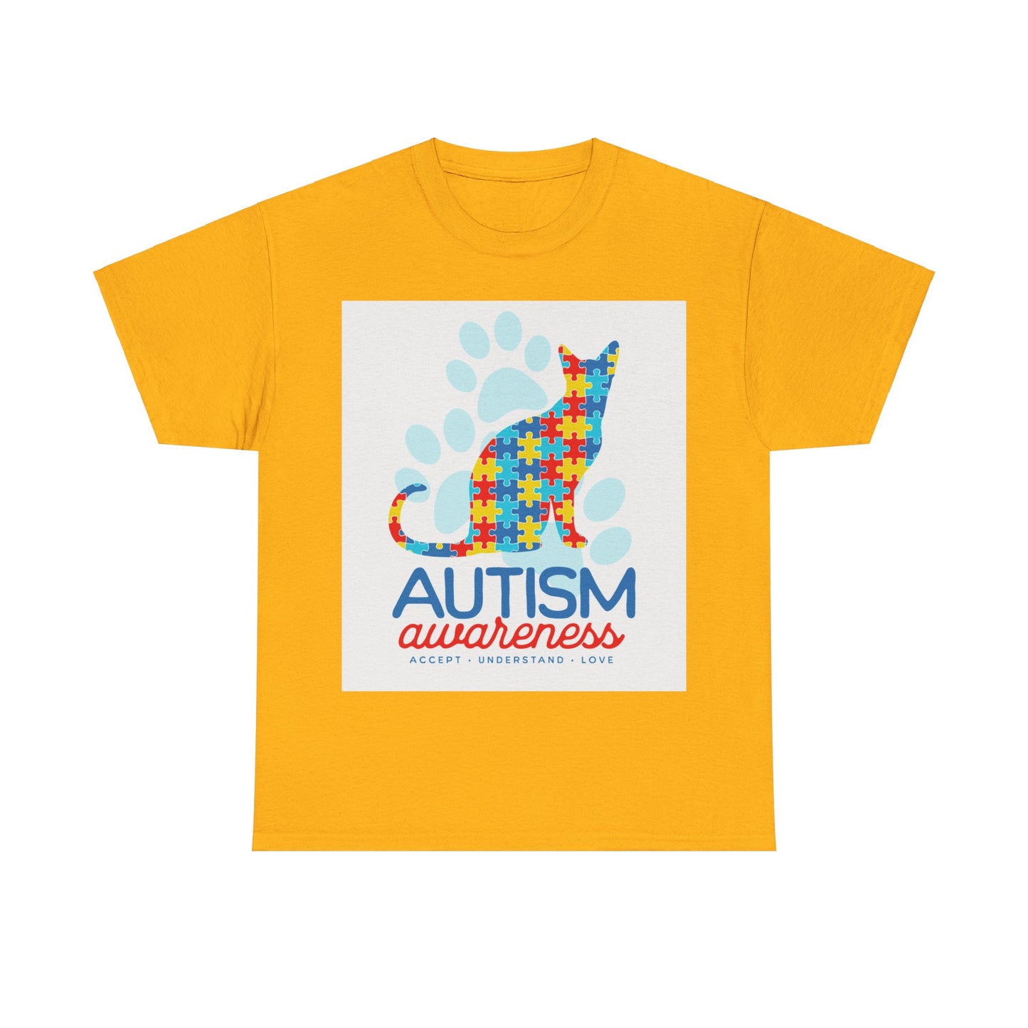 Autism Awareness Cat Unisex Heavy Cotton Tee