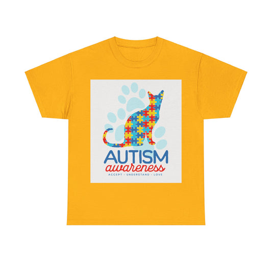 Autism Awareness Cat Unisex Heavy Cotton Tee