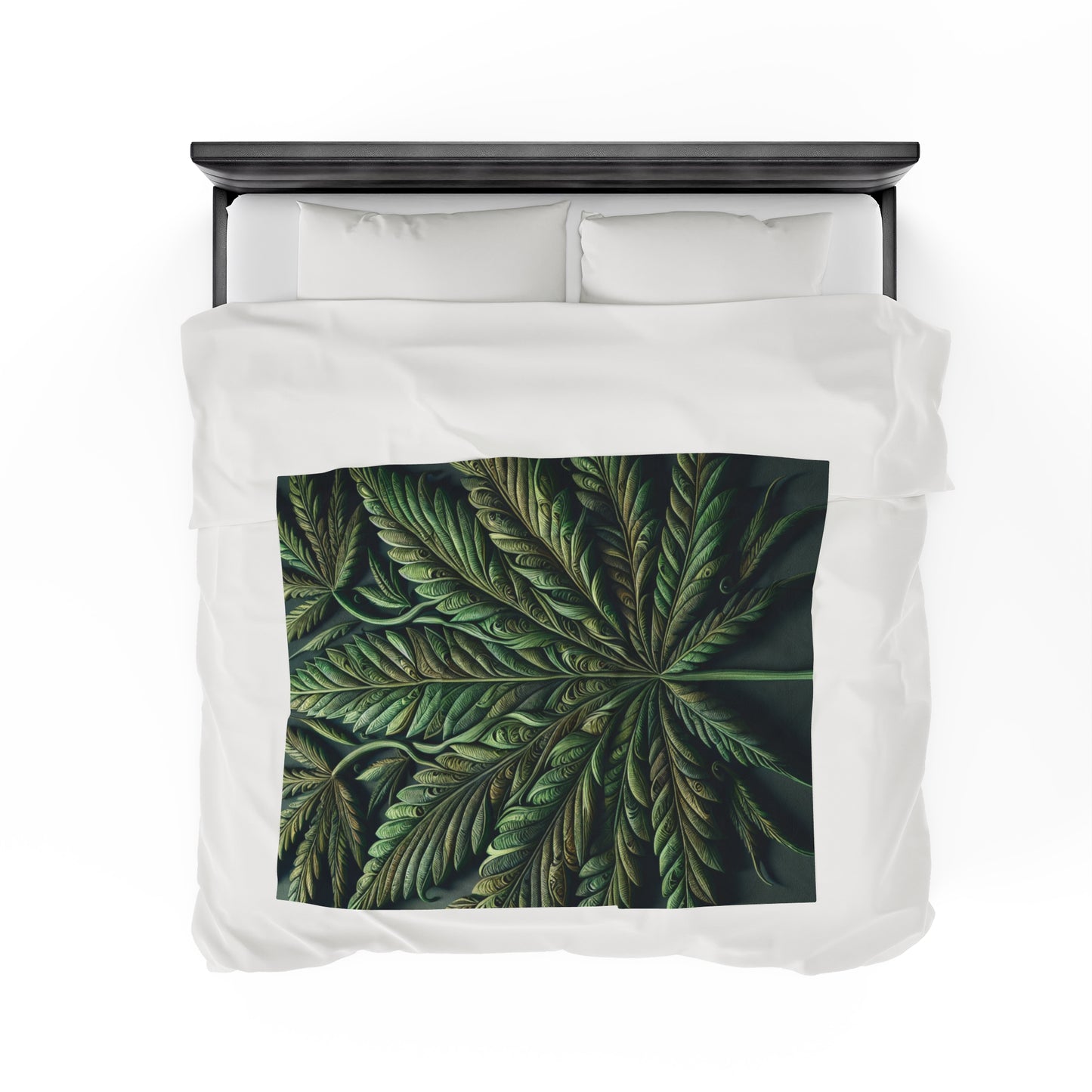 Cannabis Leaf Velveteen Plush Blanket, Ultra-Soft, Customizable, and Cozy for Home or Gifts