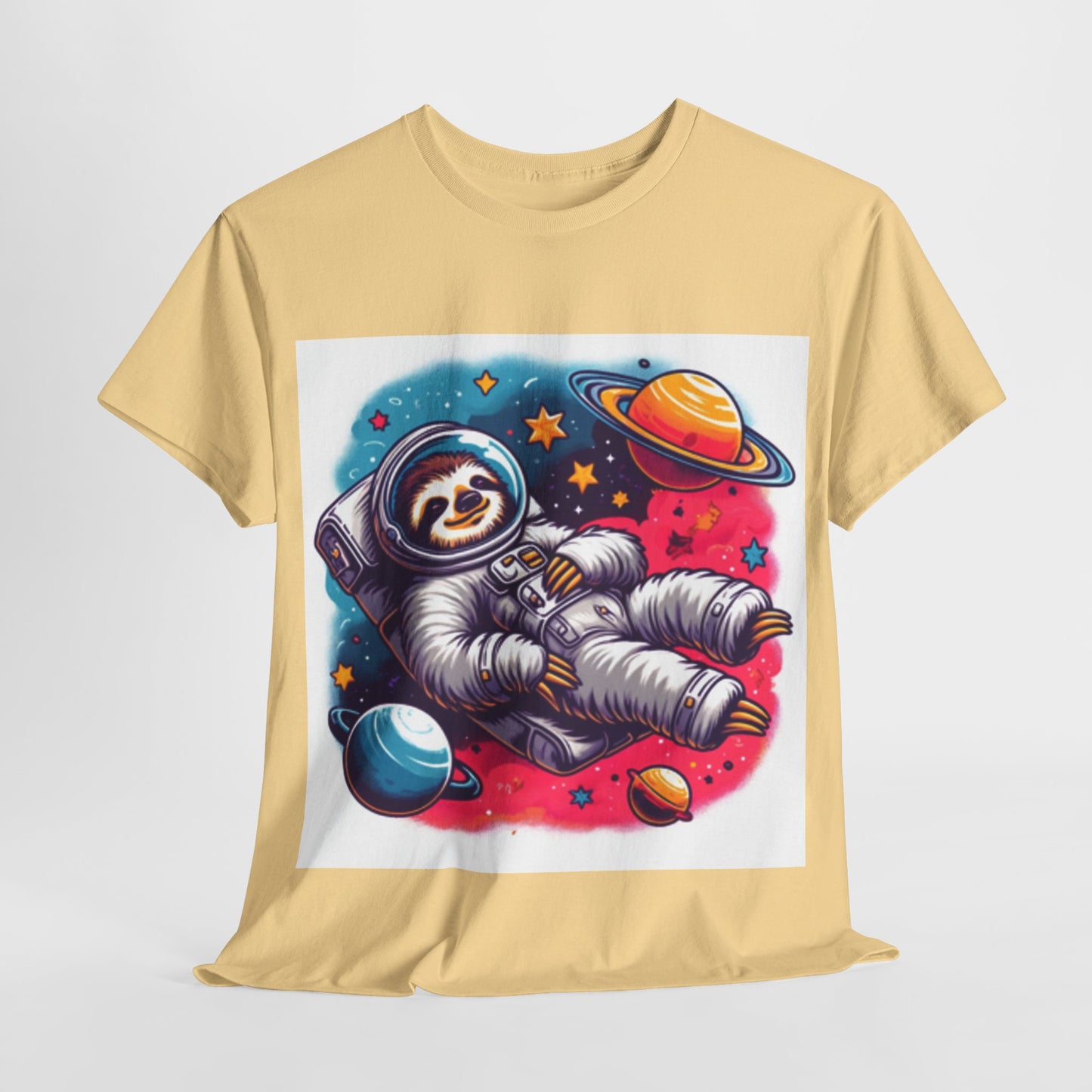 Sloth In Space Unisex Heavy Cotton Tee