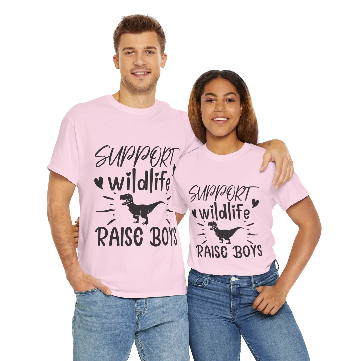 Support Wildlife Raise Boys Unisex Heavy Cotton Tee