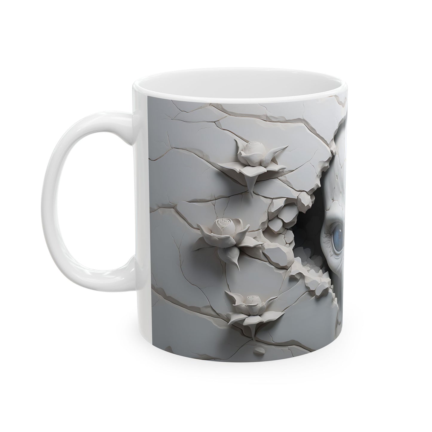 Alien in Wall Ceramic Mug, (11oz, 15oz)