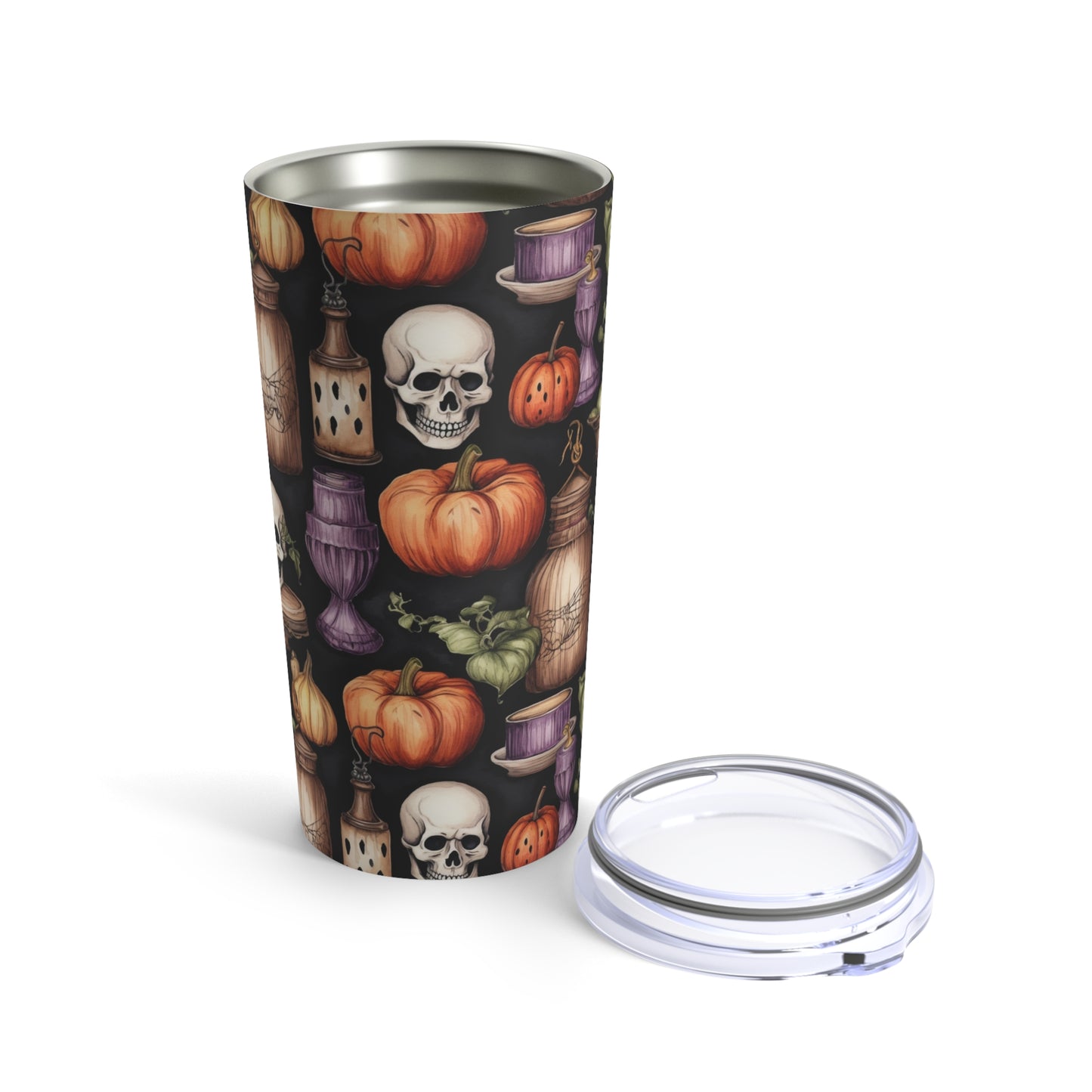 Halloween Pumpkin and Skeletons Tumbler 20oz