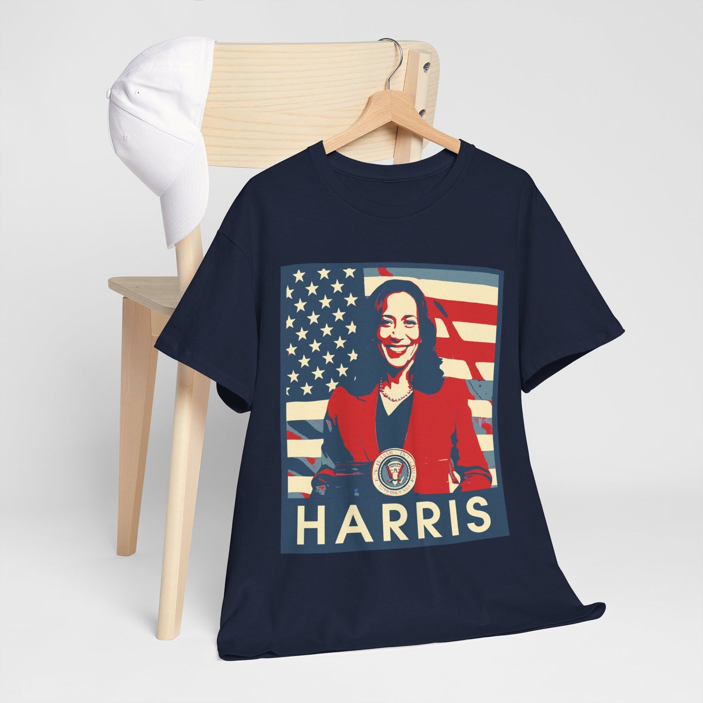 Kamala Harris American Flag Unisex Heavy Cotton Tee