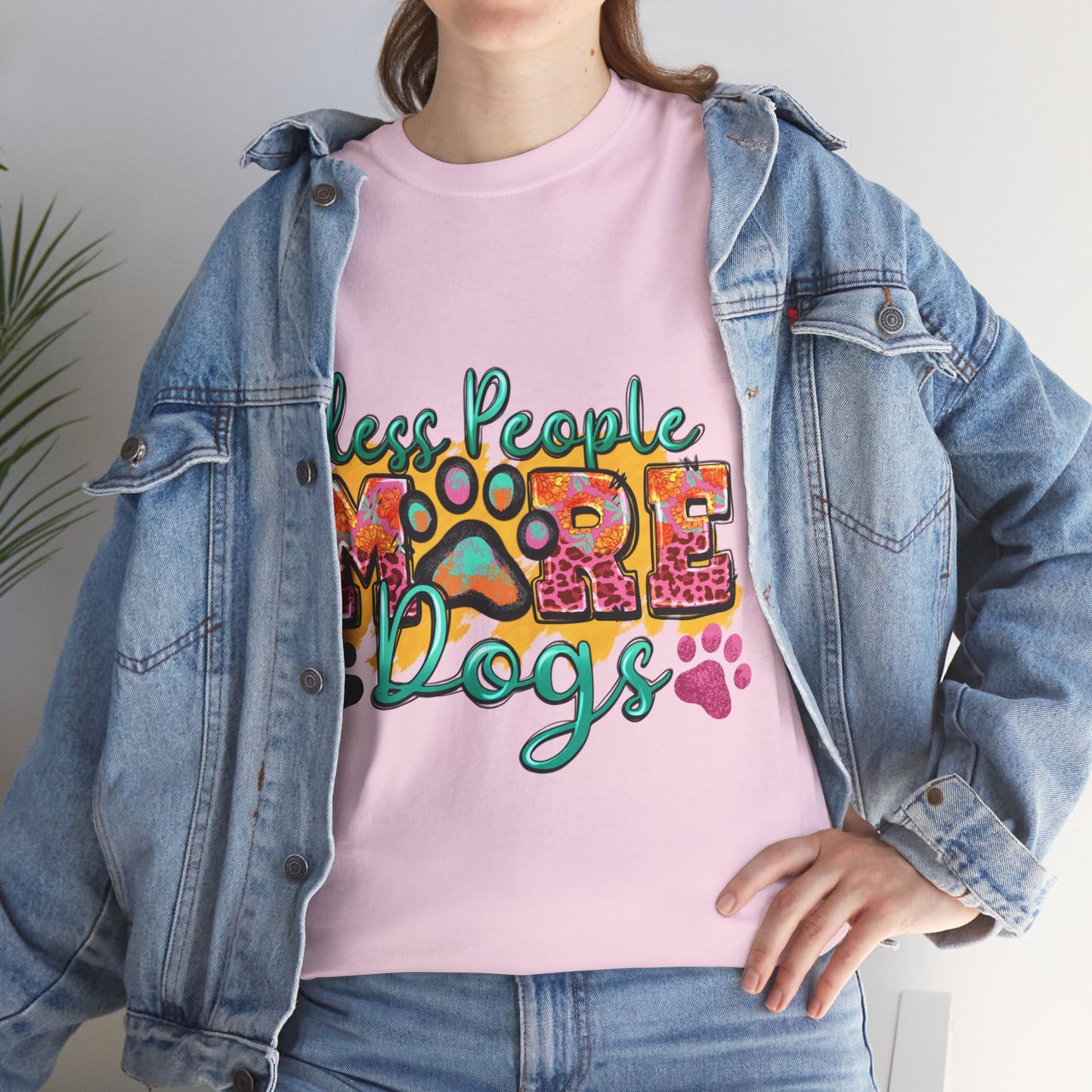 Less People More Dogs Unisex Heavy Cotton Tee