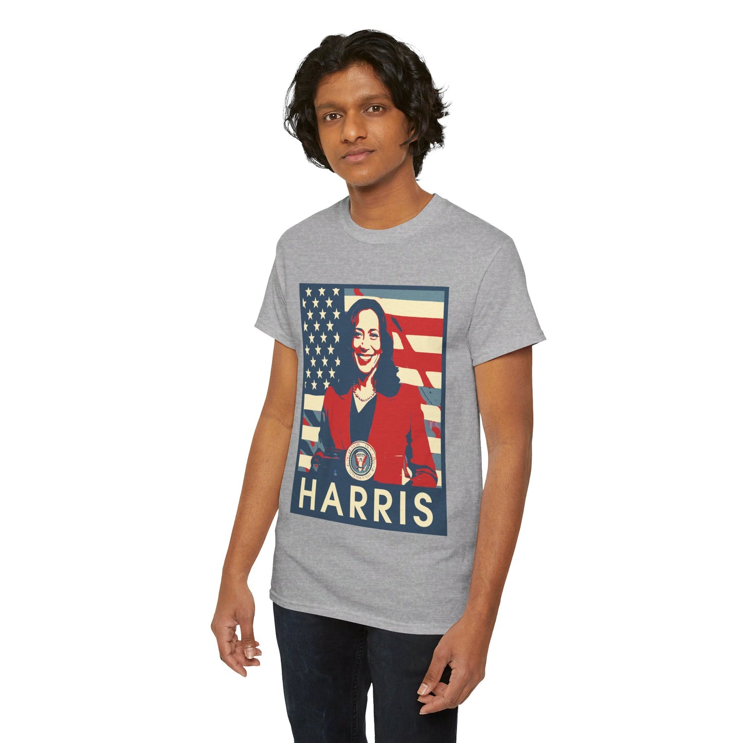 Kamala Harris American Flag Unisex Heavy Cotton Tee