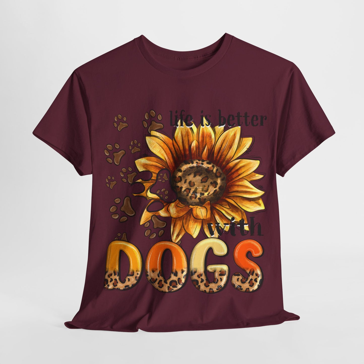 Life Is Better With Dogs Unisex Heavy Cotton Tee