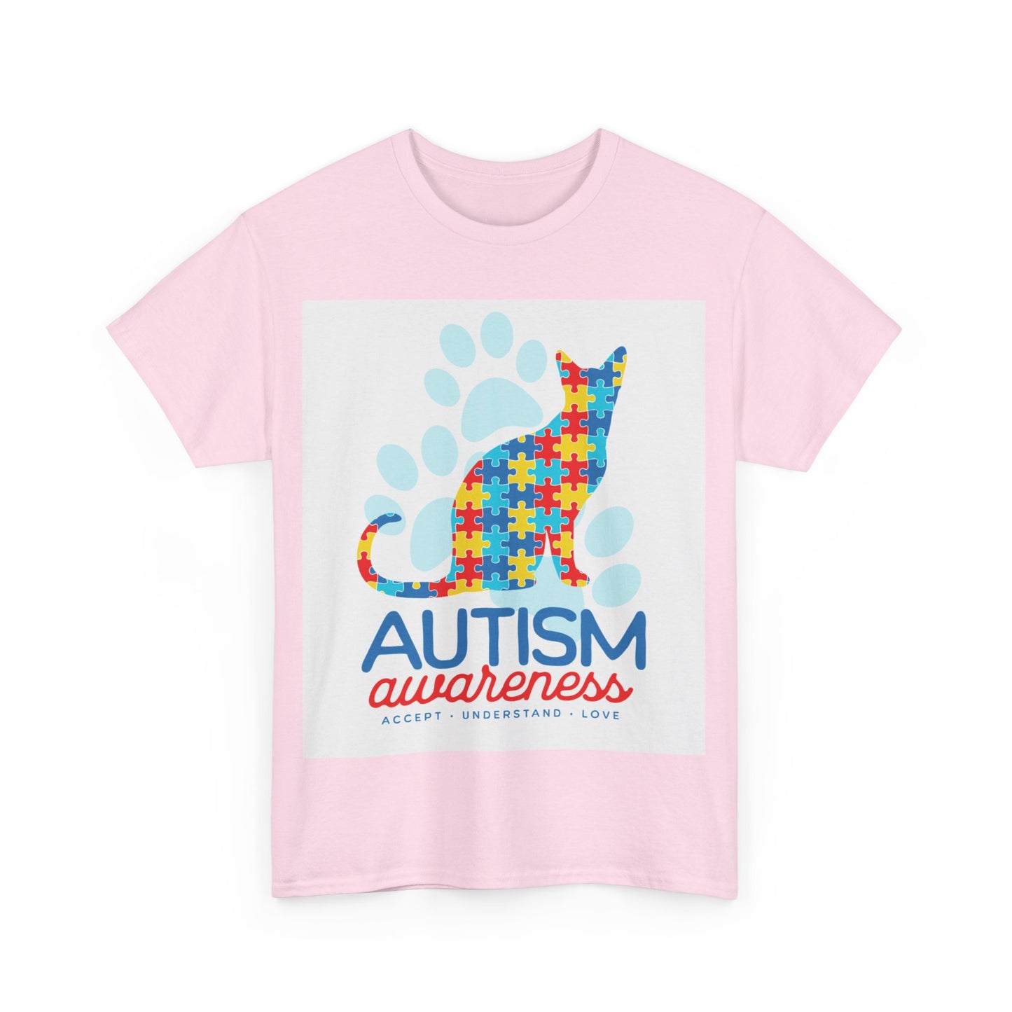 Autism Awareness Cat Unisex Heavy Cotton Tee