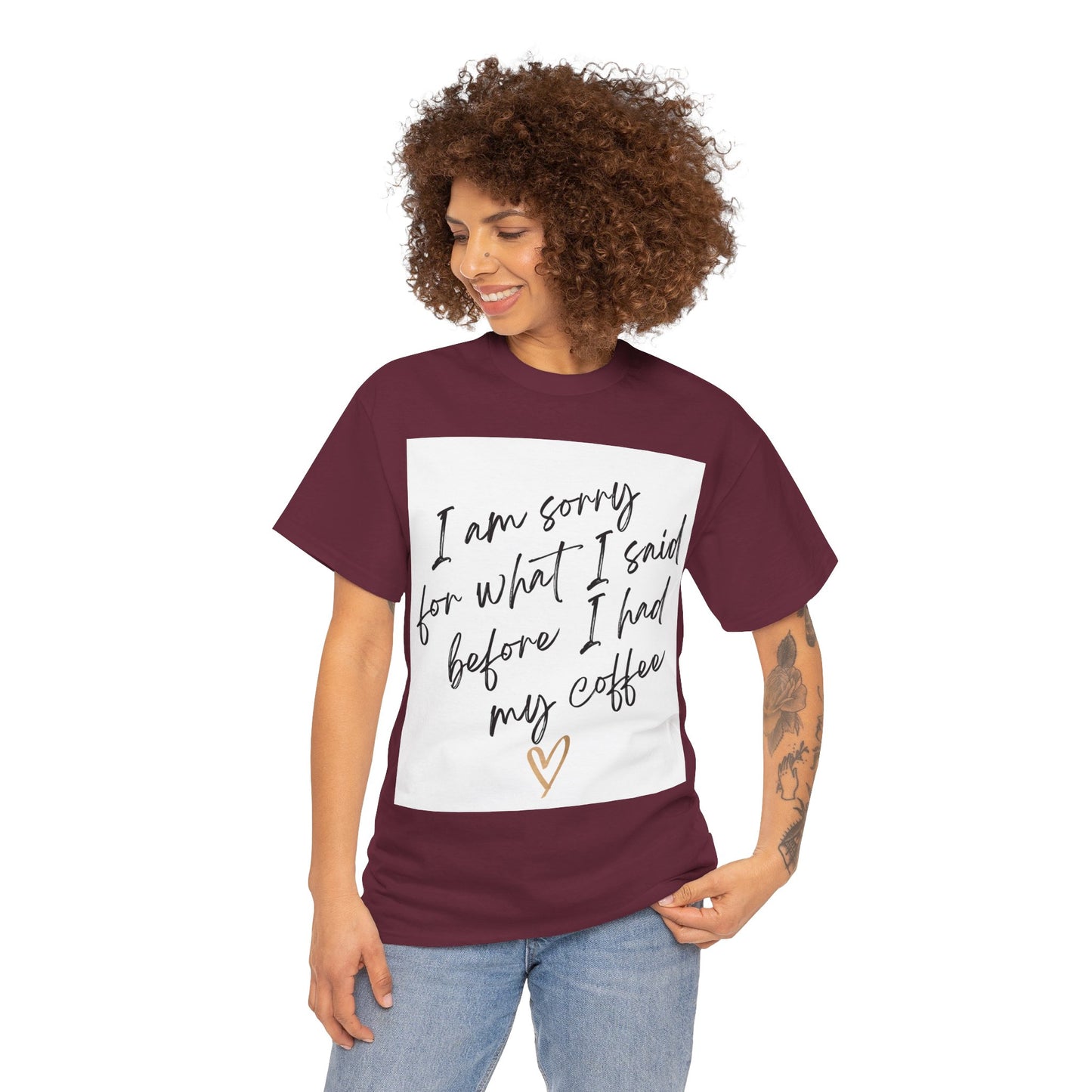 I'm Sorry For What I Said Before I Had My Coffee Unisex Heavy Cotton Tee