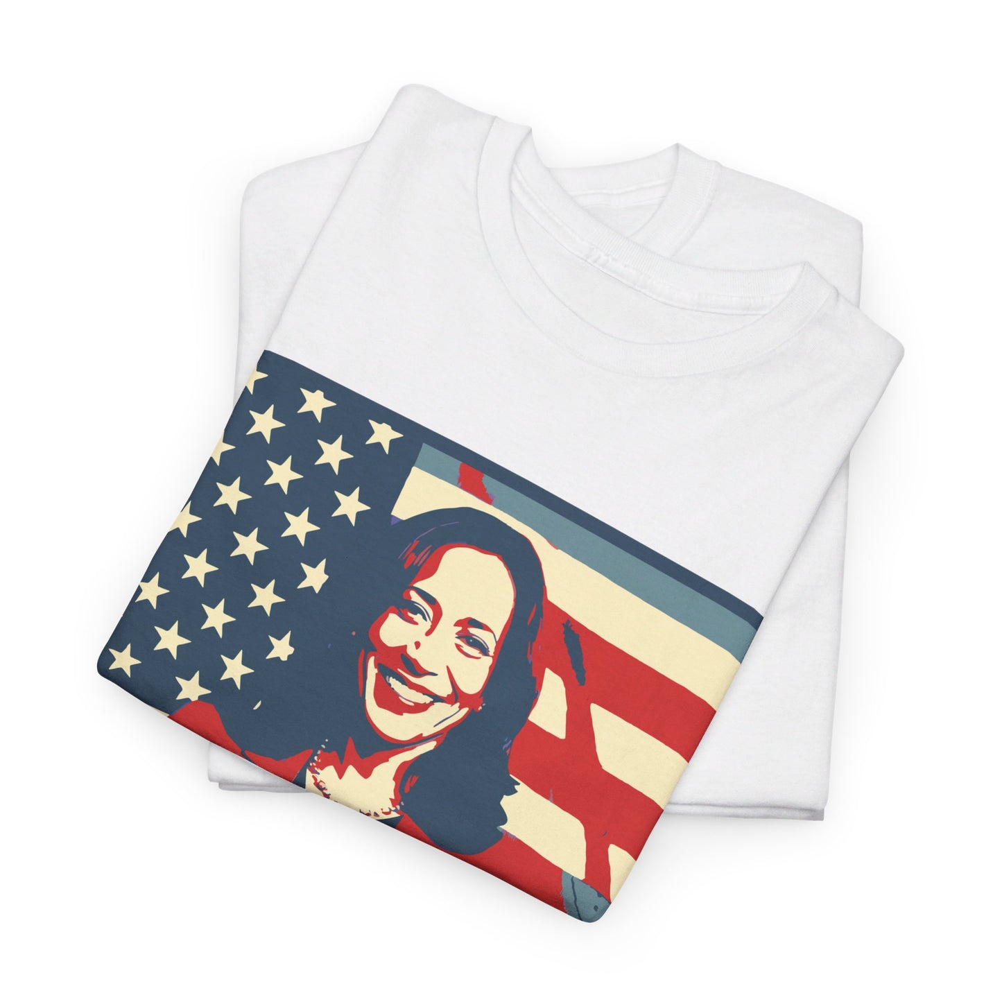 Kamala Harris American Flag Unisex Heavy Cotton Tee